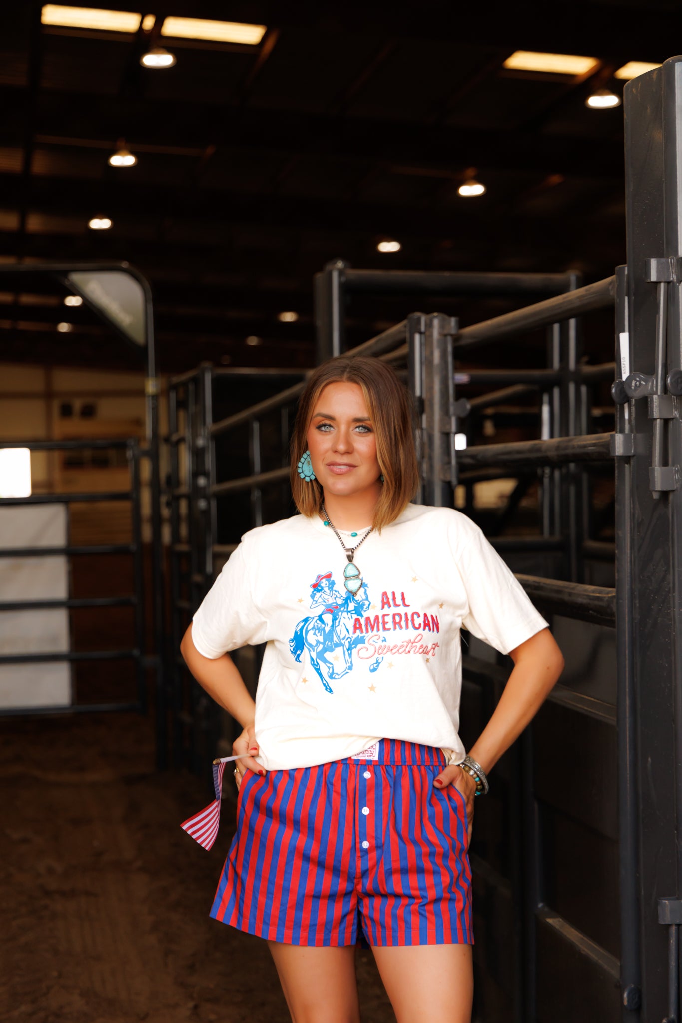 HH98 RED, BLUE STRIPE