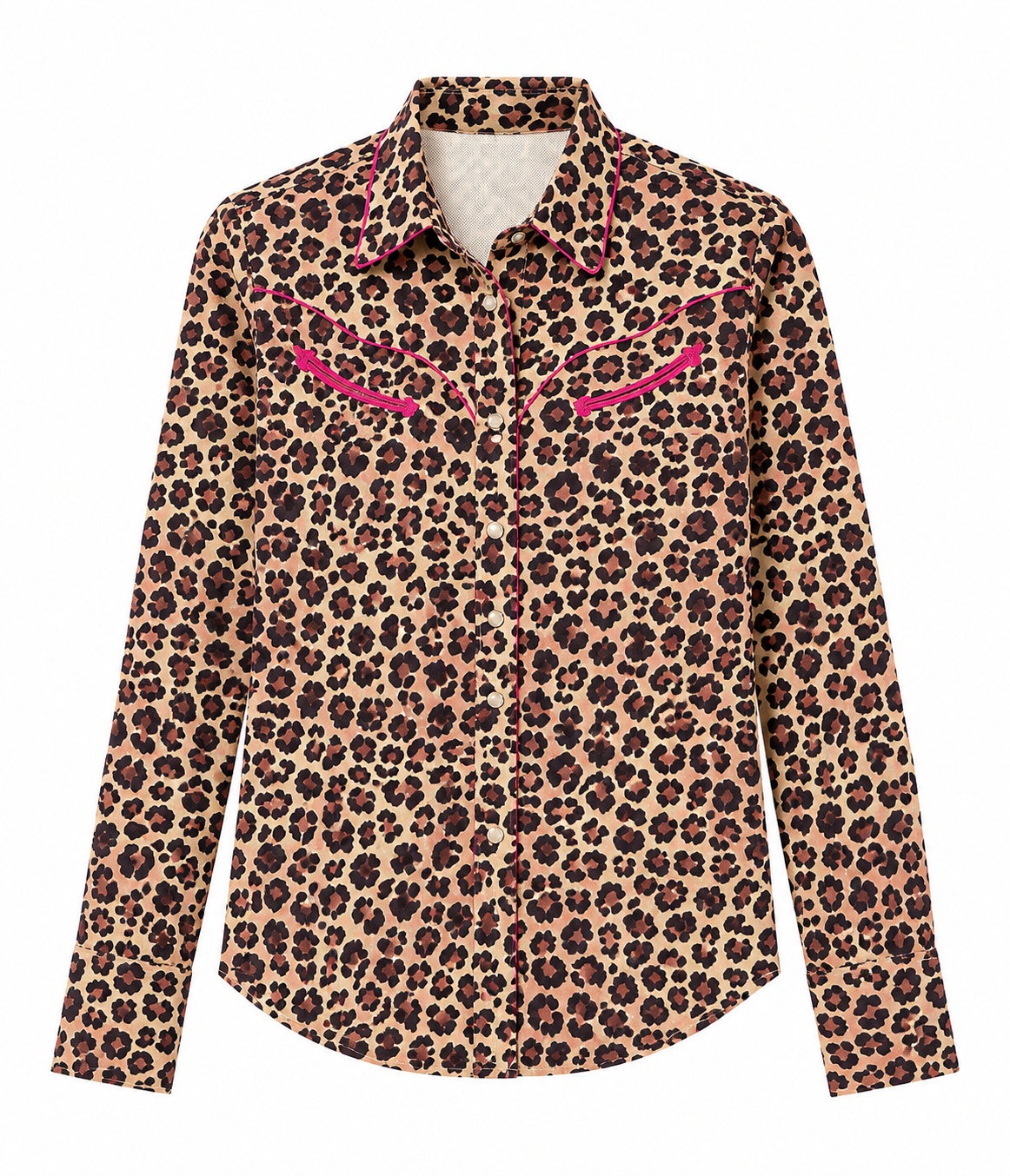 Pearl Snap, Hot Pink Leopard Performance HH2710 (Pack OF 7)