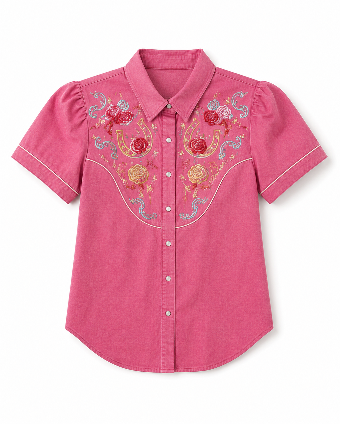 Berry Burgandy Rose SS Chambray HH2737(Pack of 7)
