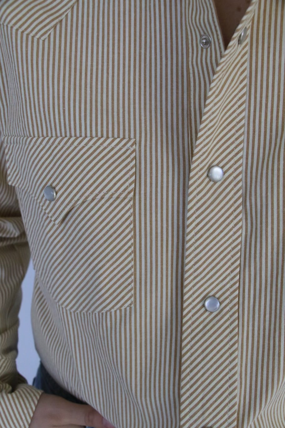 HH19 PAW PAW TAN STRIPE PEARL SNAP