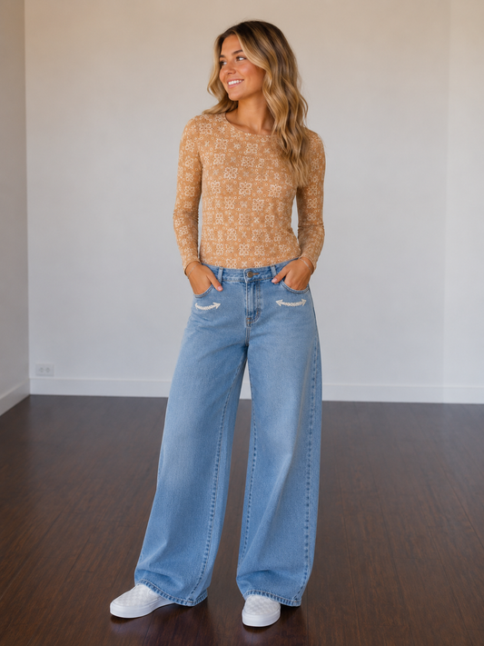 Mesh Top, Mustard Desert Medallion HH1221(Pack of 7)
