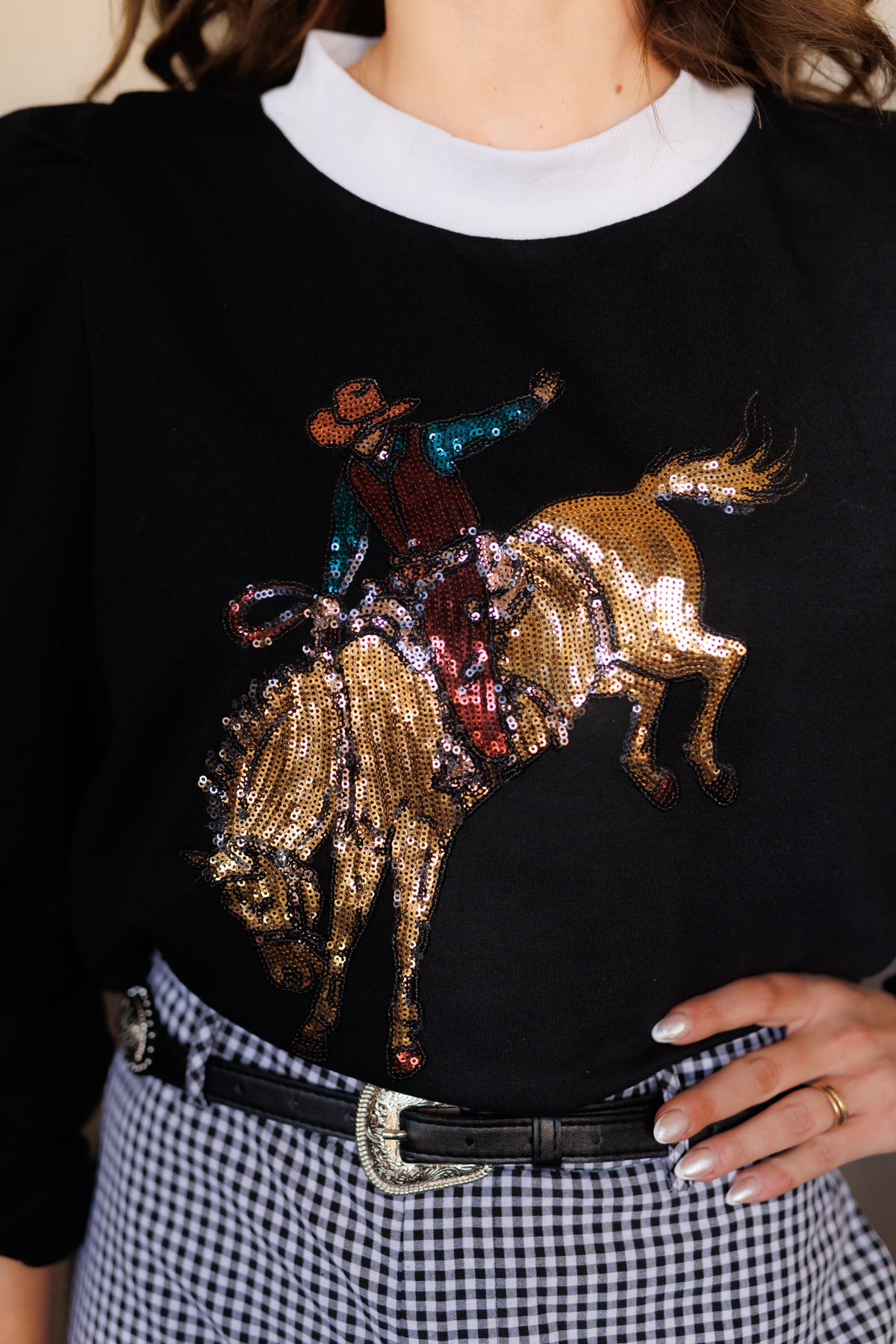 Sweatshirt, Bucking Horse Puff Sleeve HH1044(Pack of 7)