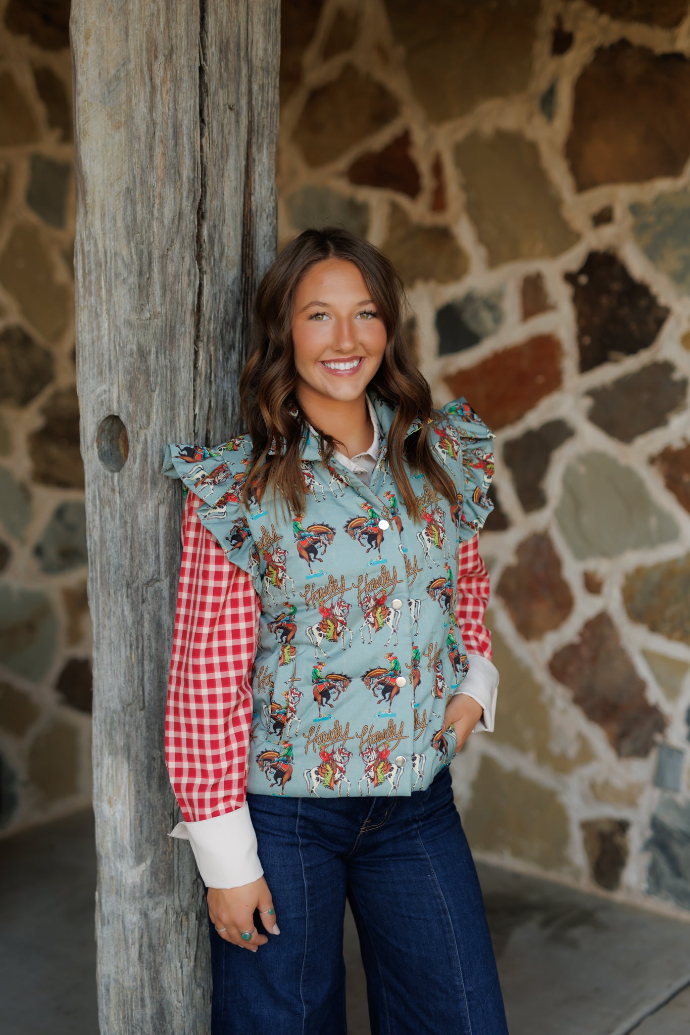 Vest,  HH1171 Howdy Turquoise (Pack OF 7)