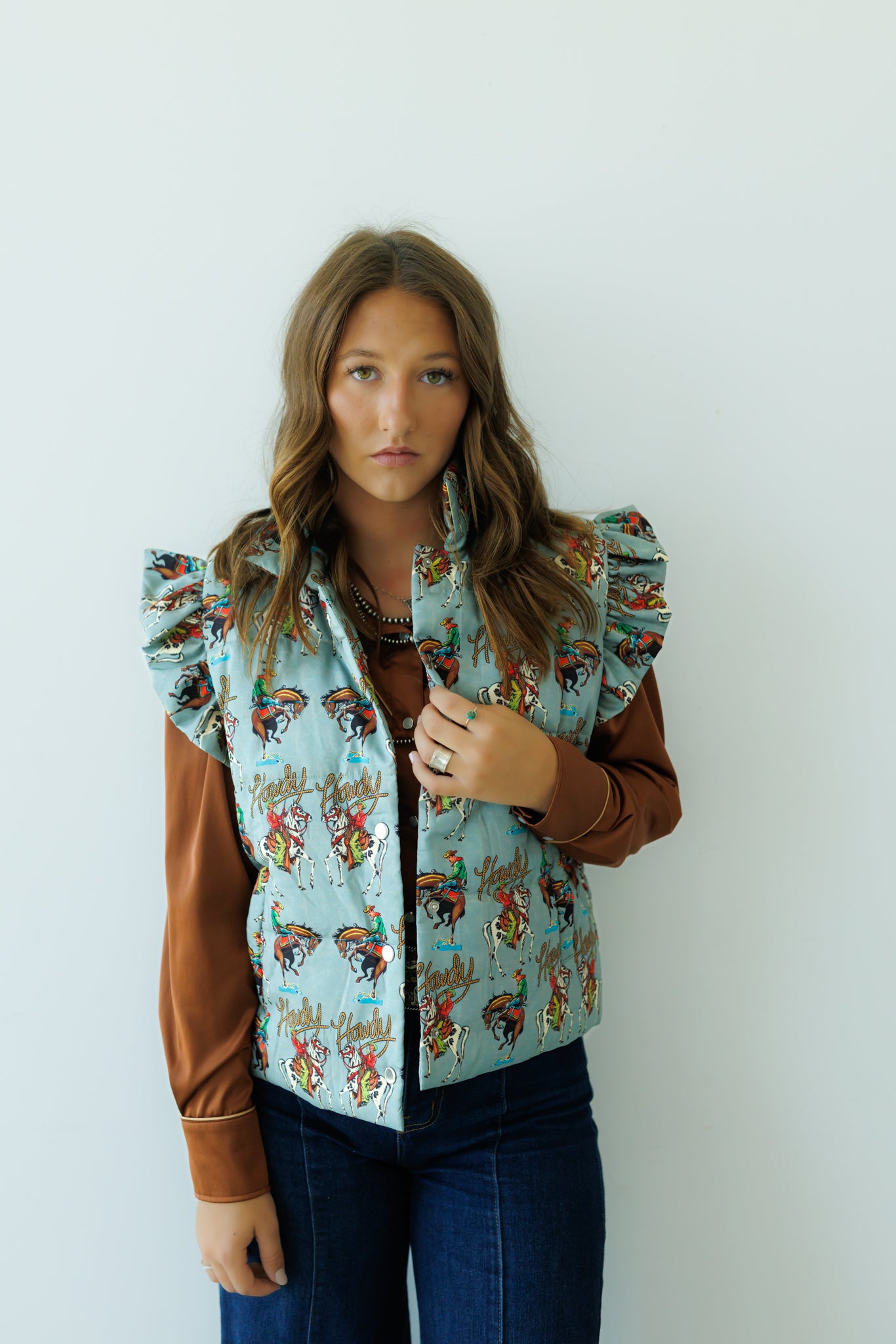 Vest,  HH1171 Howdy Turquoise (Pack OF 7)