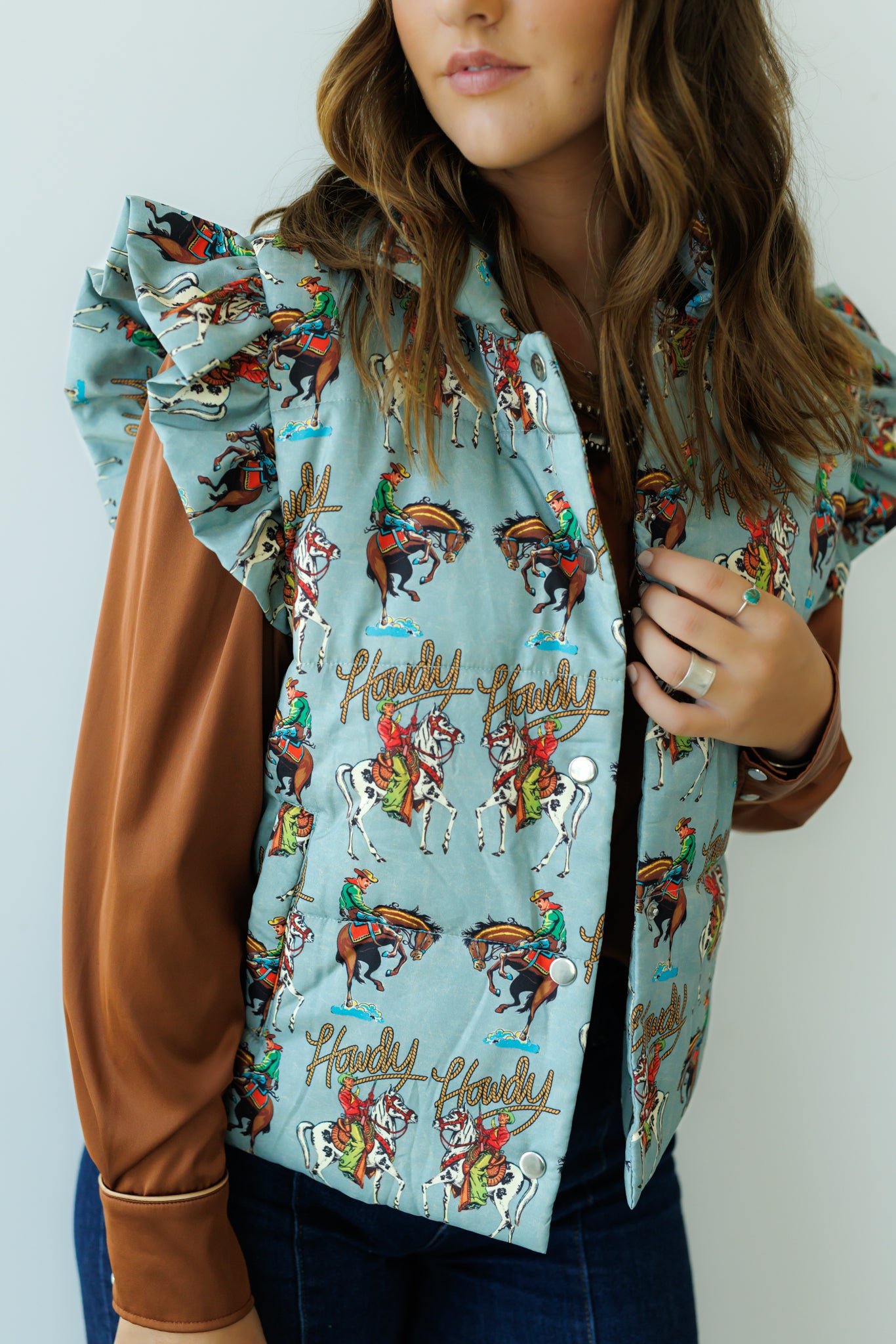 Vest,  HH1171 Howdy Turquoise (Pack OF 7)