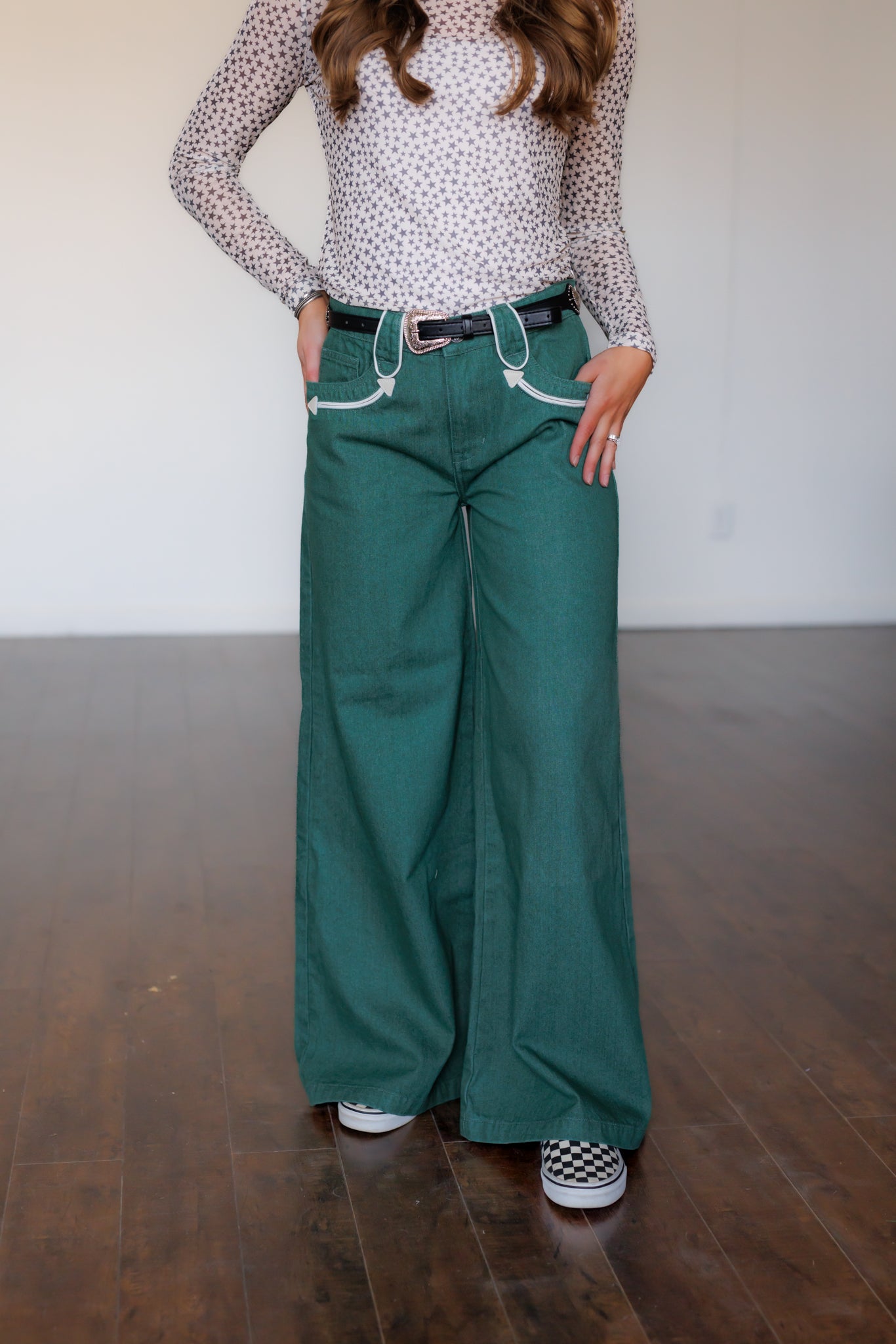 Pants, Green Smiley Wide Leg HH8900 (Pack OF 7)