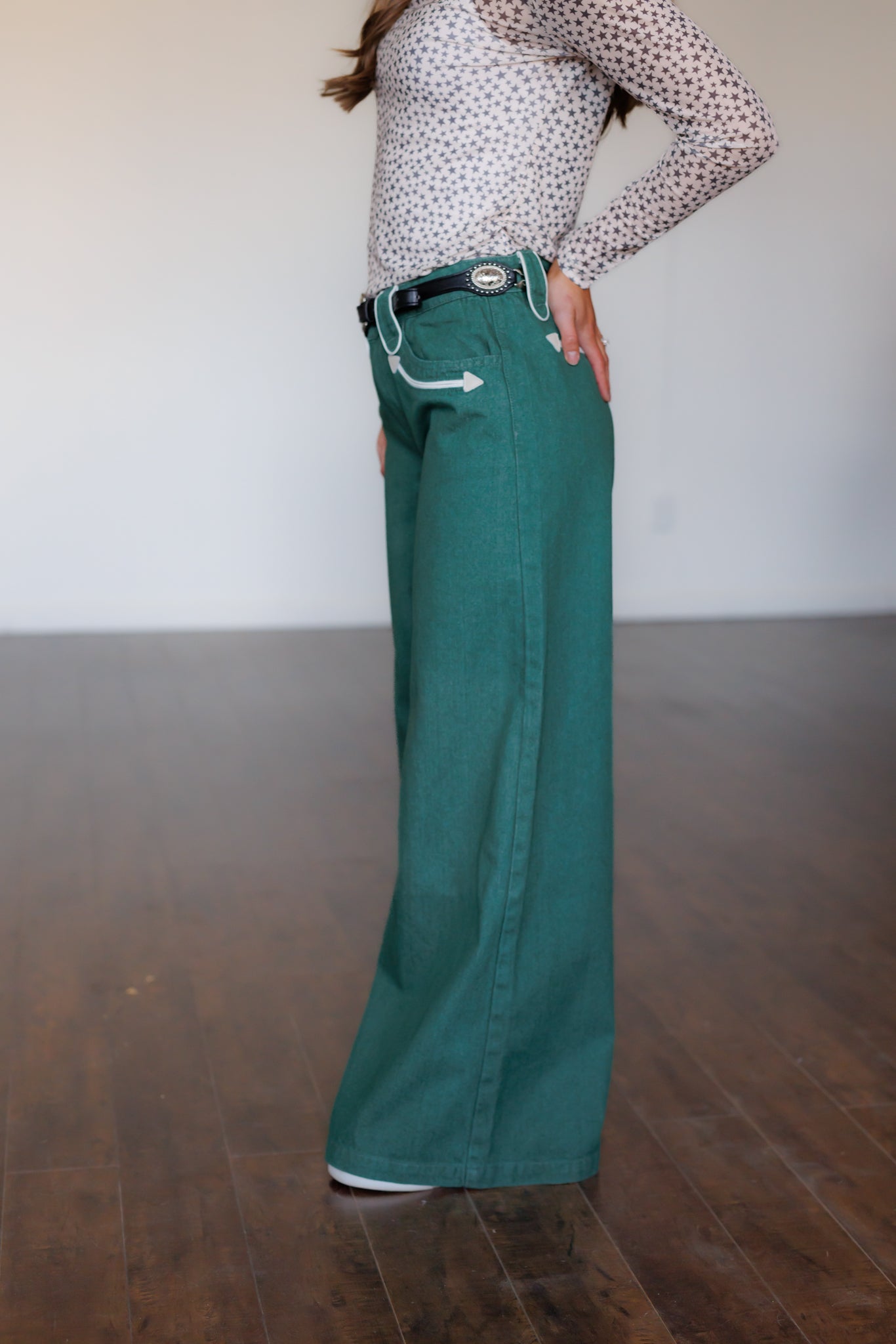 Pants, Green Smiley Wide Leg HH8900 (Pack OF 7)
