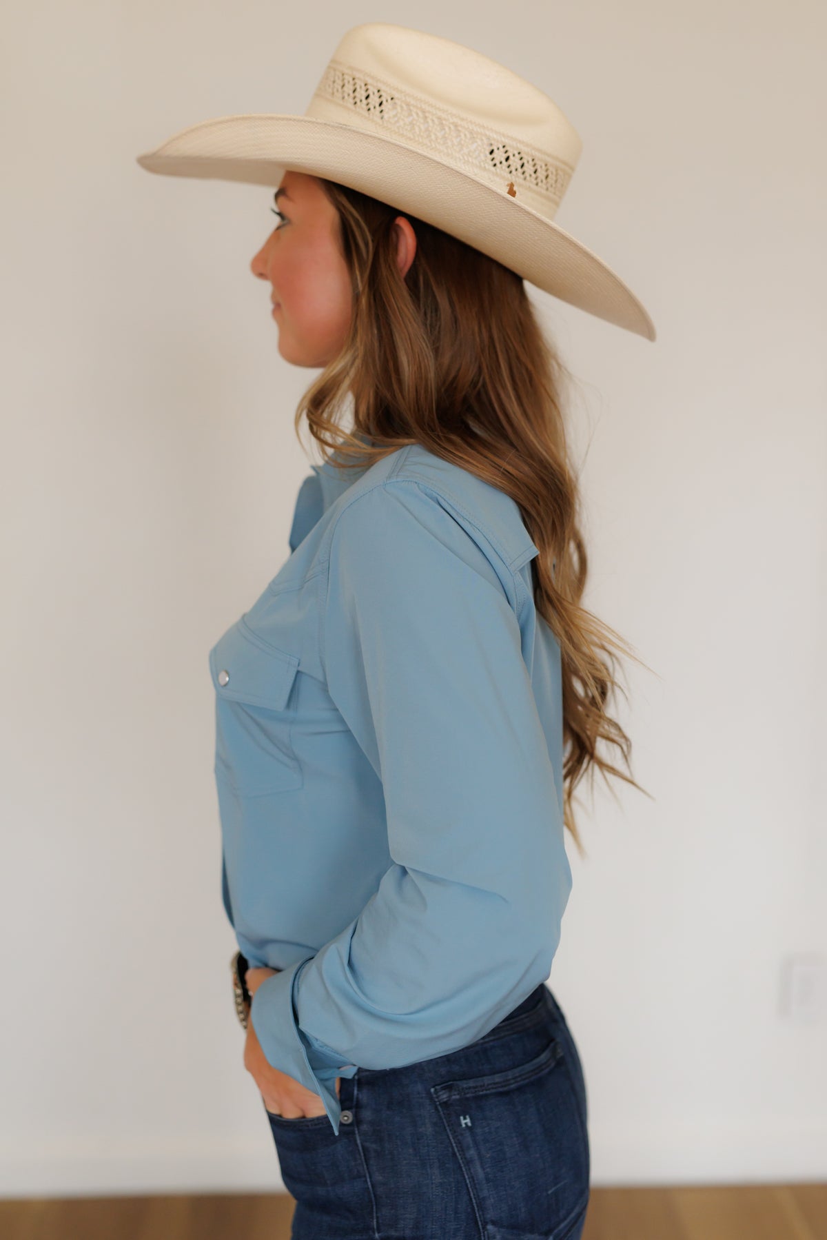 Pearl Snap, Chambray Performance HH12 (Pack OF 7)