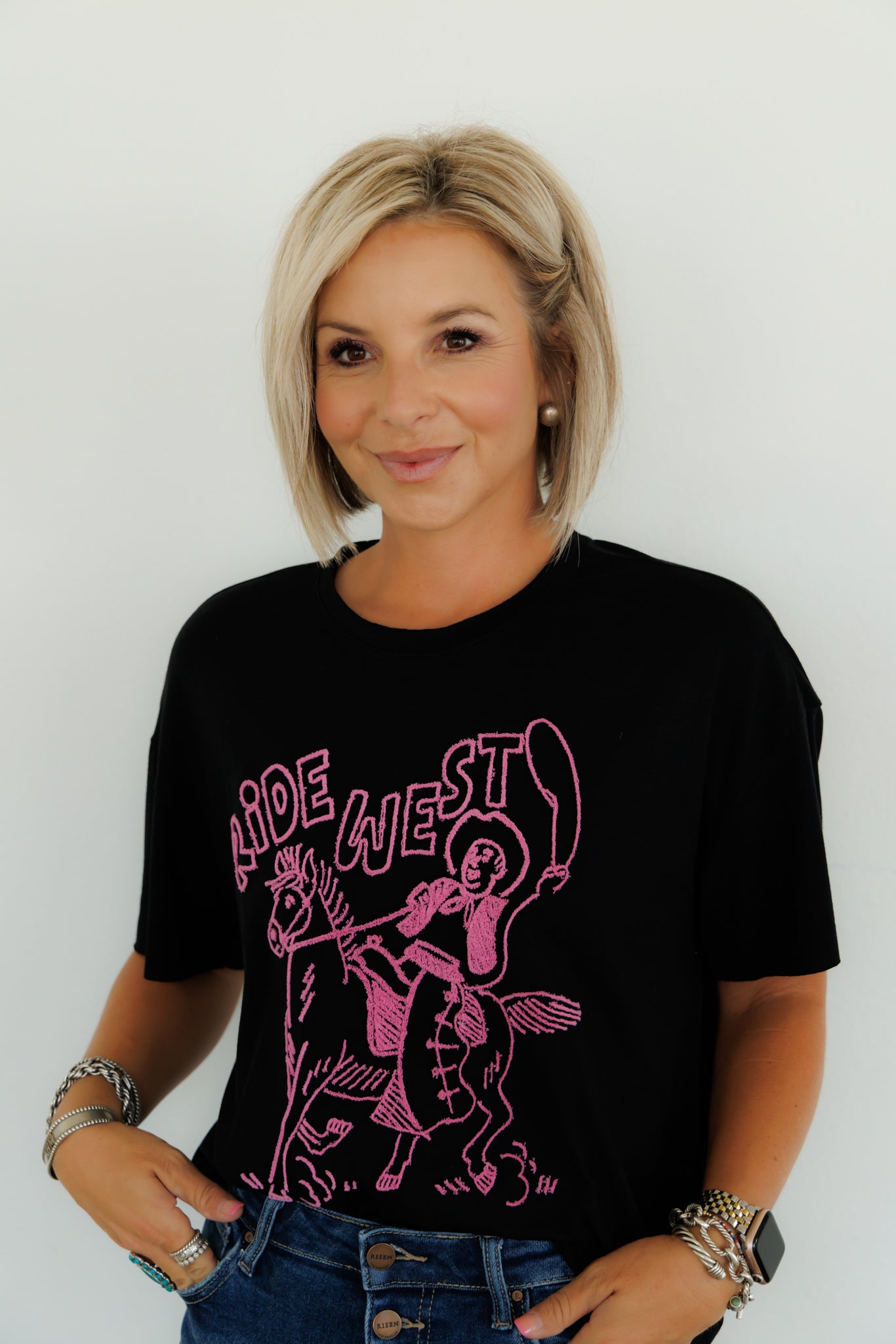 T-Shirt, Ride West HH1412 (Pack of 7)