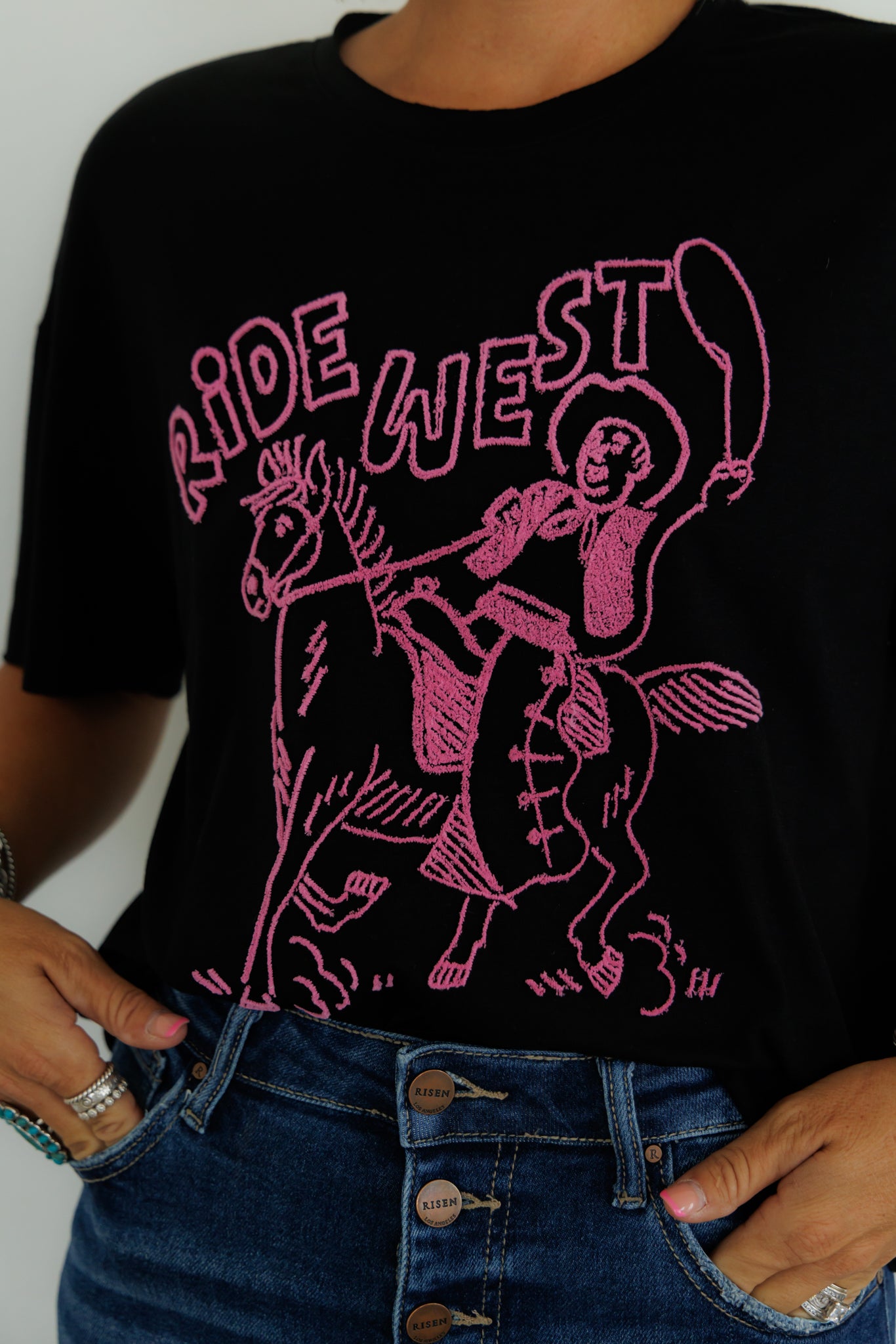 T-Shirt, Ride West HH1412 (Pack of 7)