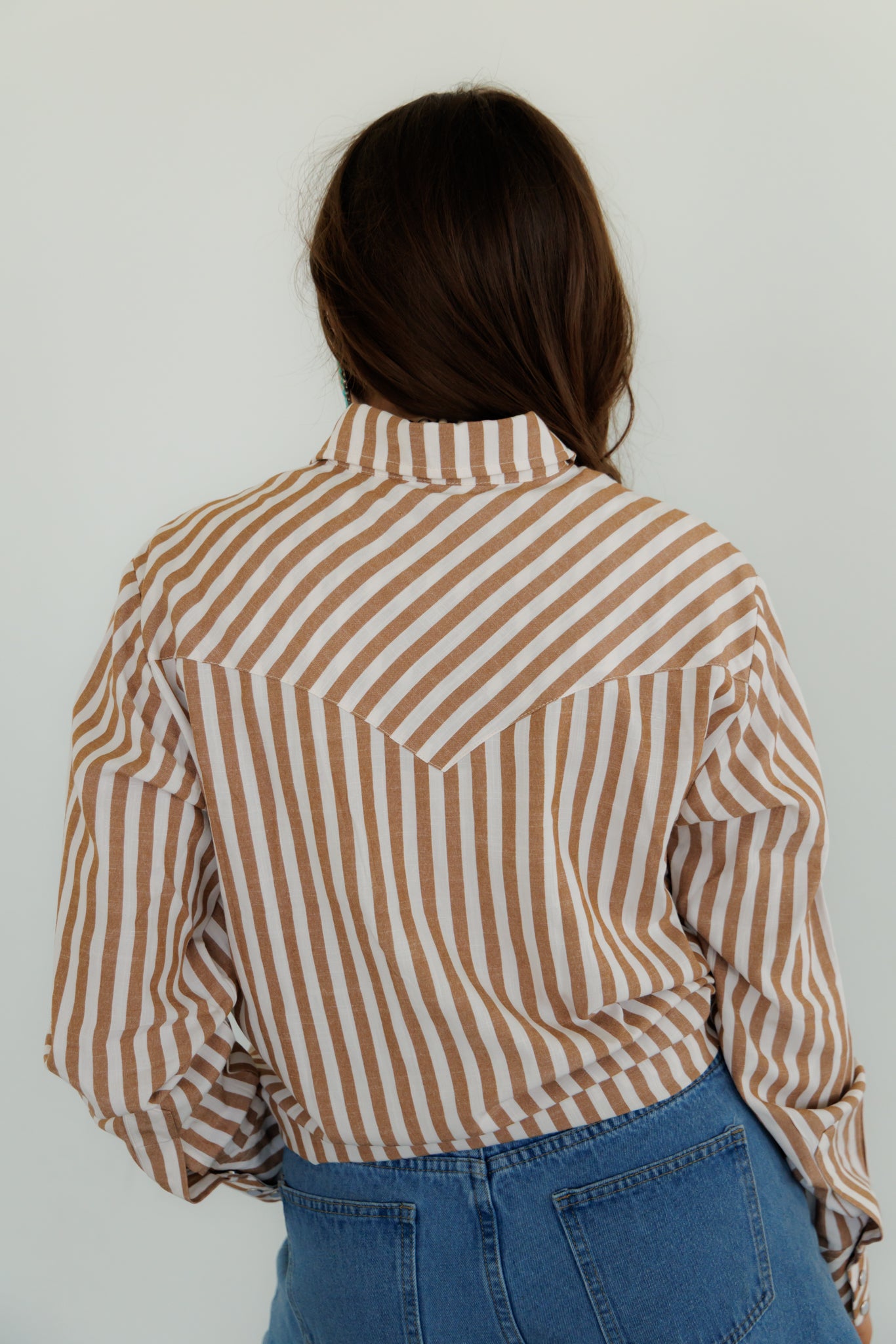 Pearl Snap, Brown Stripe LS HH19(Pack OF 7)