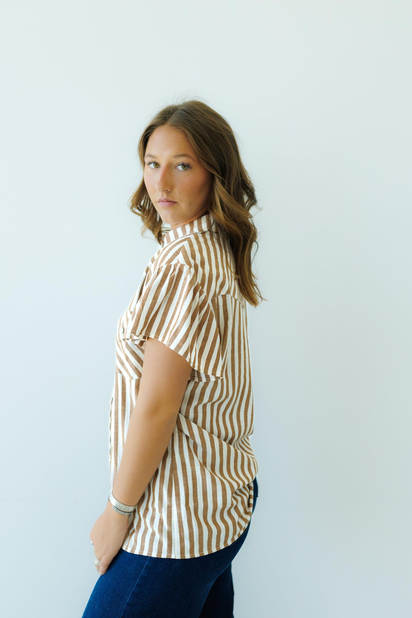 Pearl Snap, Brown Stripe SS HH21(Pack OF 7)