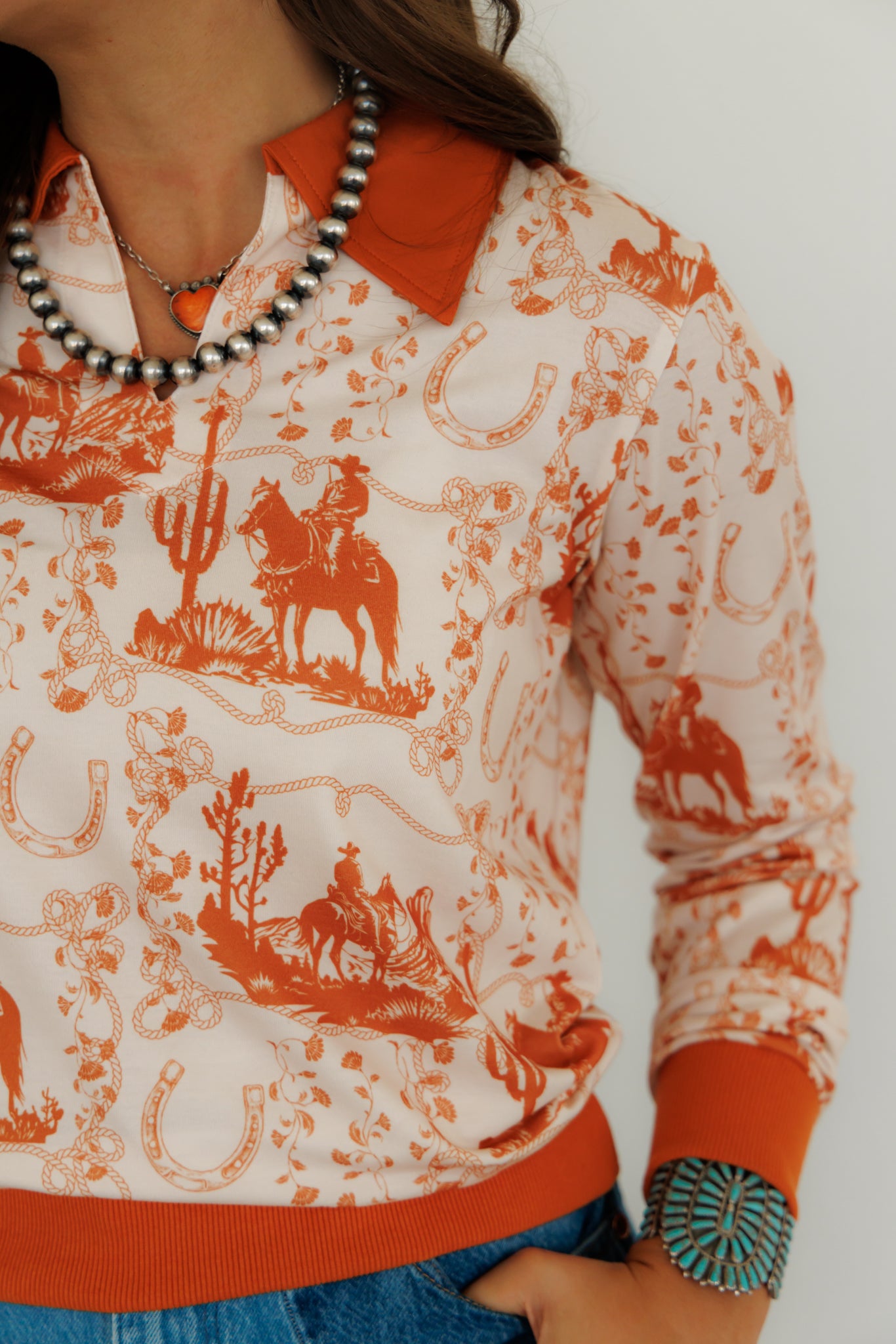 Top, Rust Rope Vintage Polo LS HH2101 (Pack OF 7)