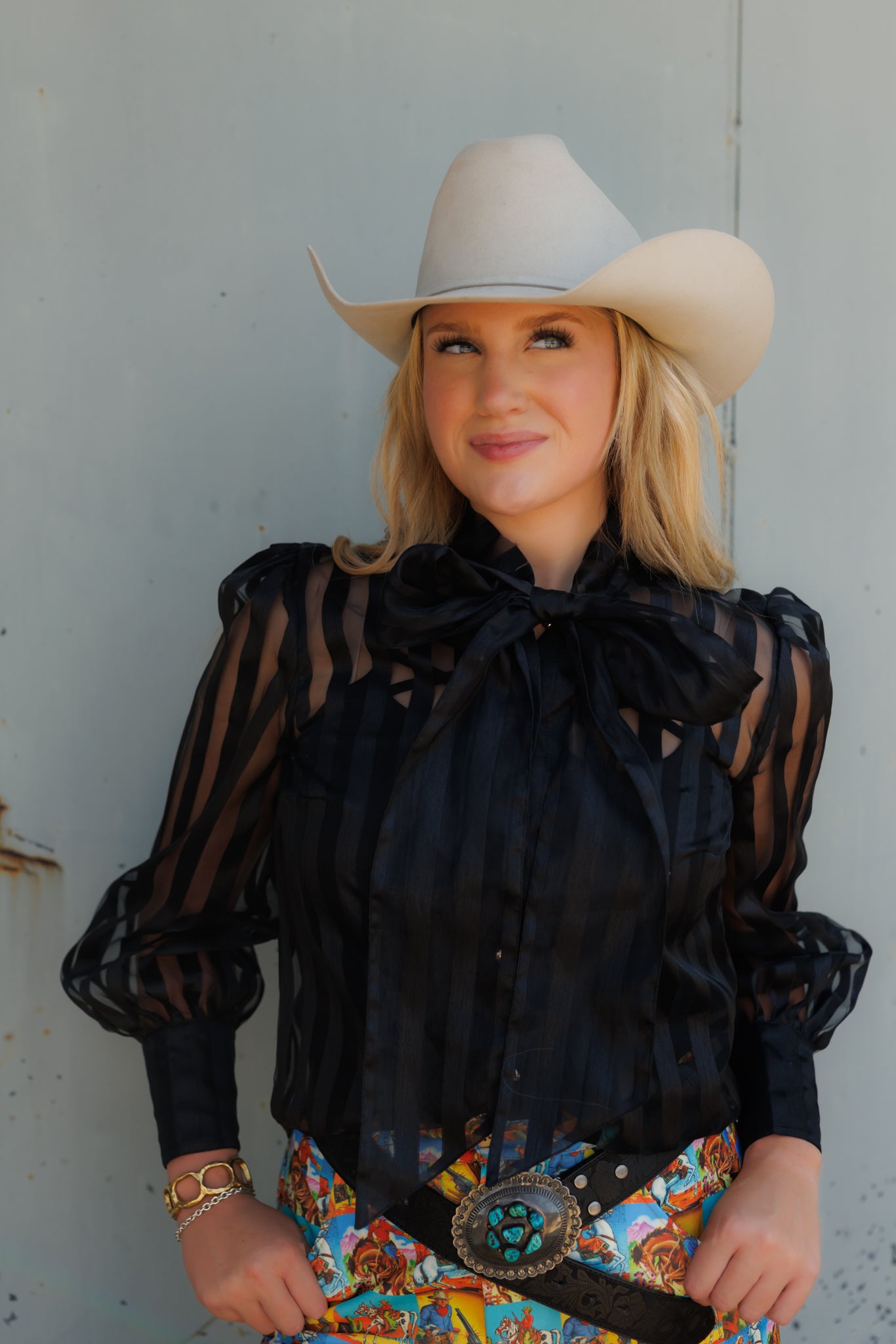 Tie Top, Monochrome Blk Stripe HH2712 (Pack OF 7)