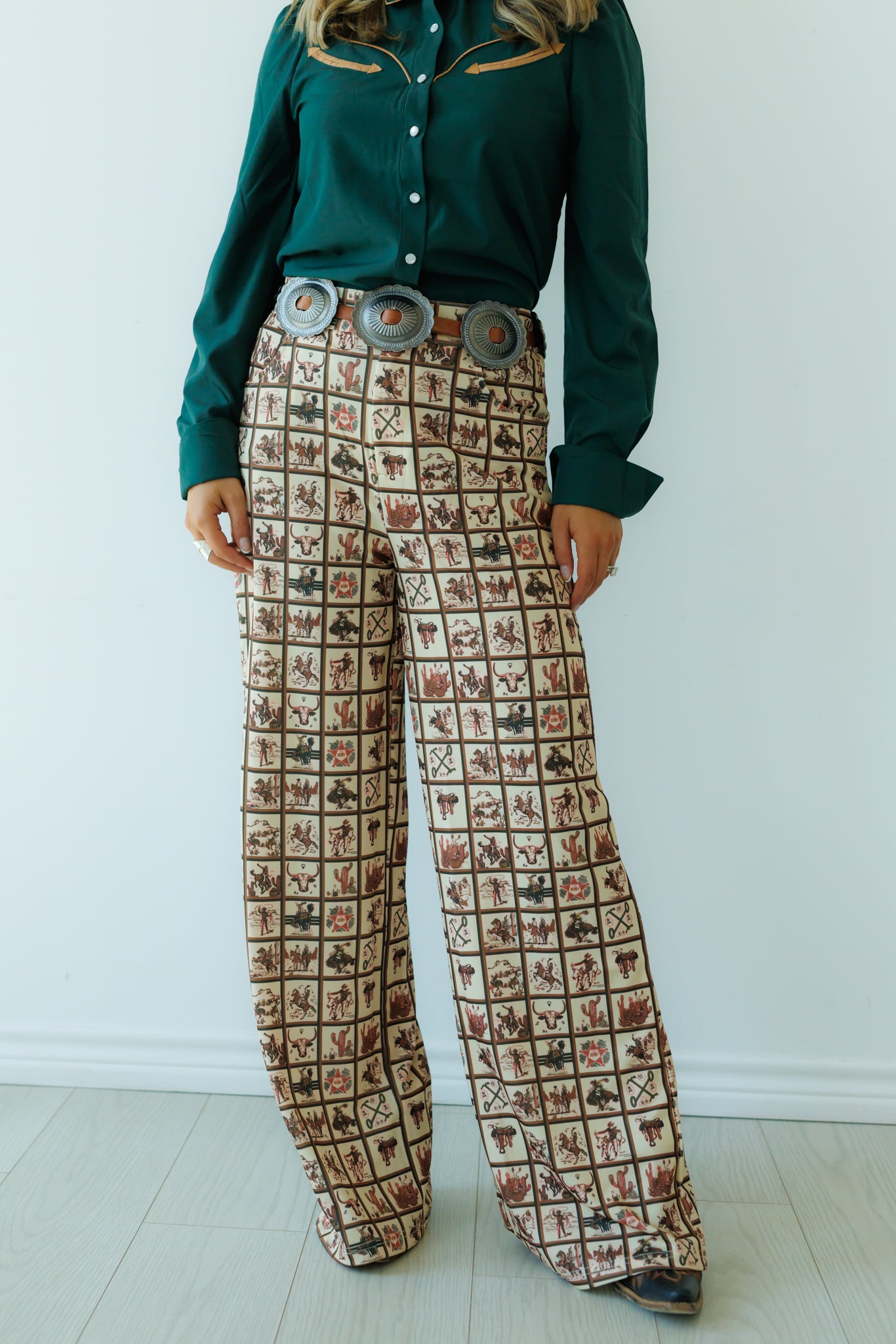 Pant, Brown Western Square HH221 (Pack OF 7)