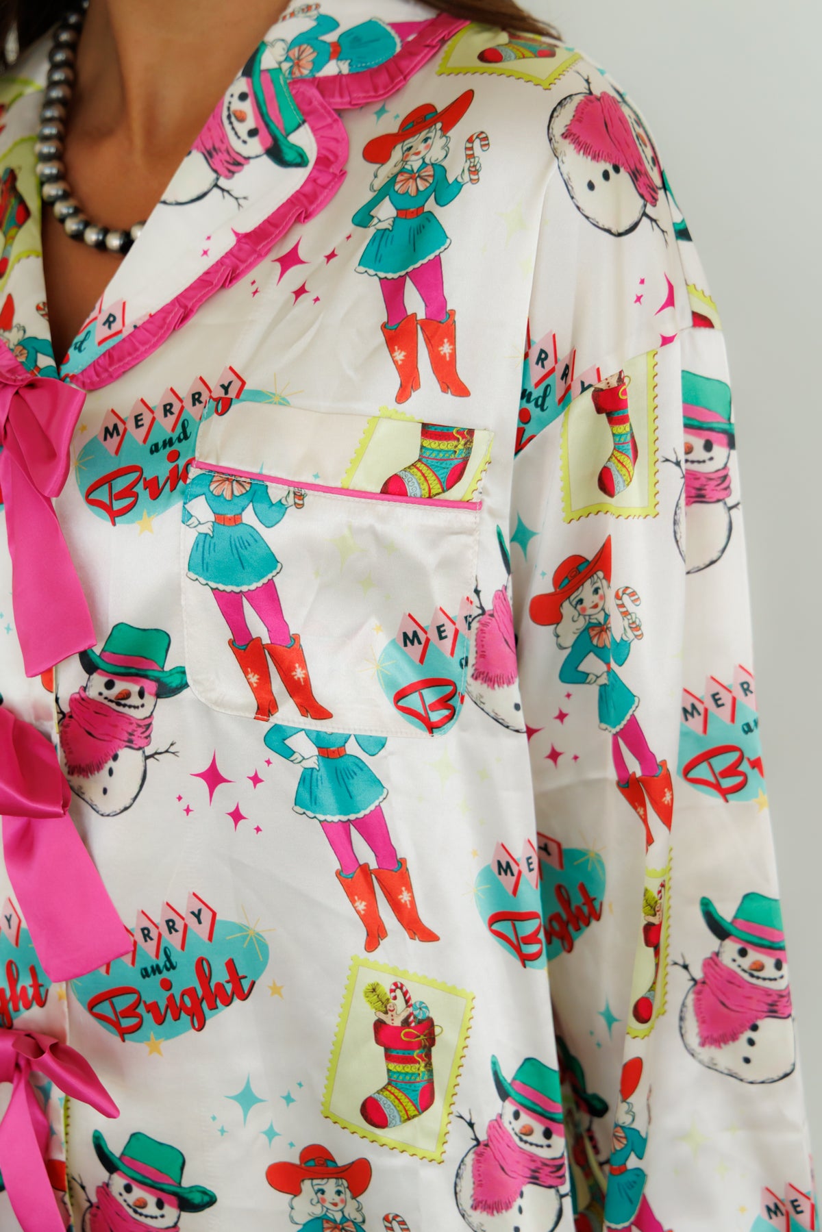 Pajama, Retro Cowgirl Satin HH2309 (Pack OF 7)