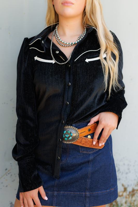 Pearl Snap, BLack Velvet LS HH2732(Pack OF 7)