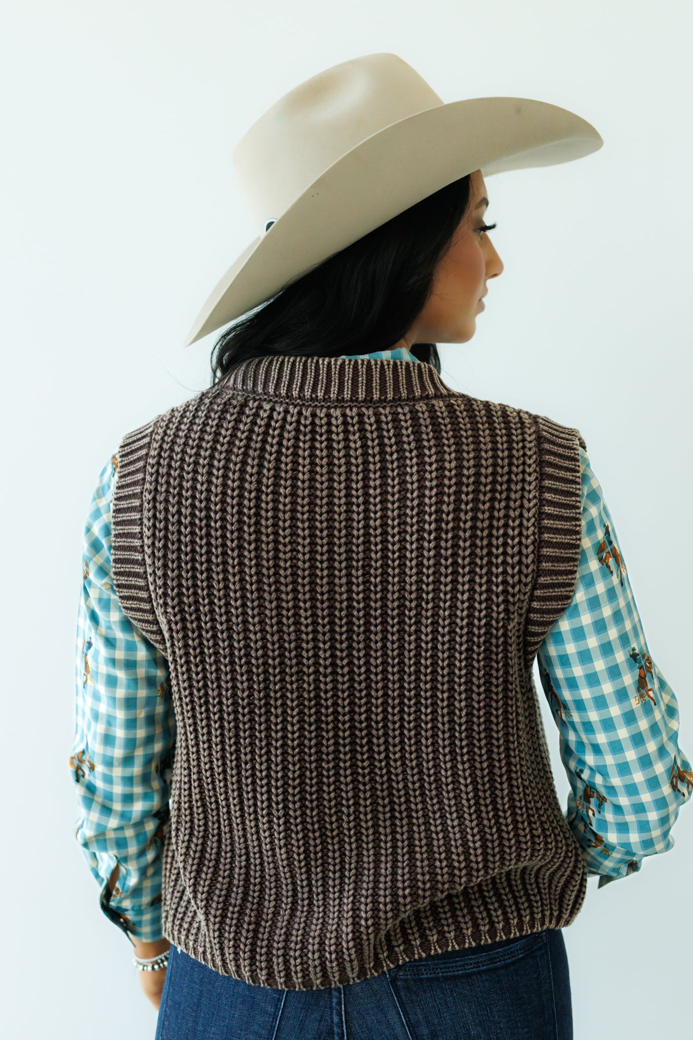 Vest, Brown Corded Concho HH2604(Pack OF 7)