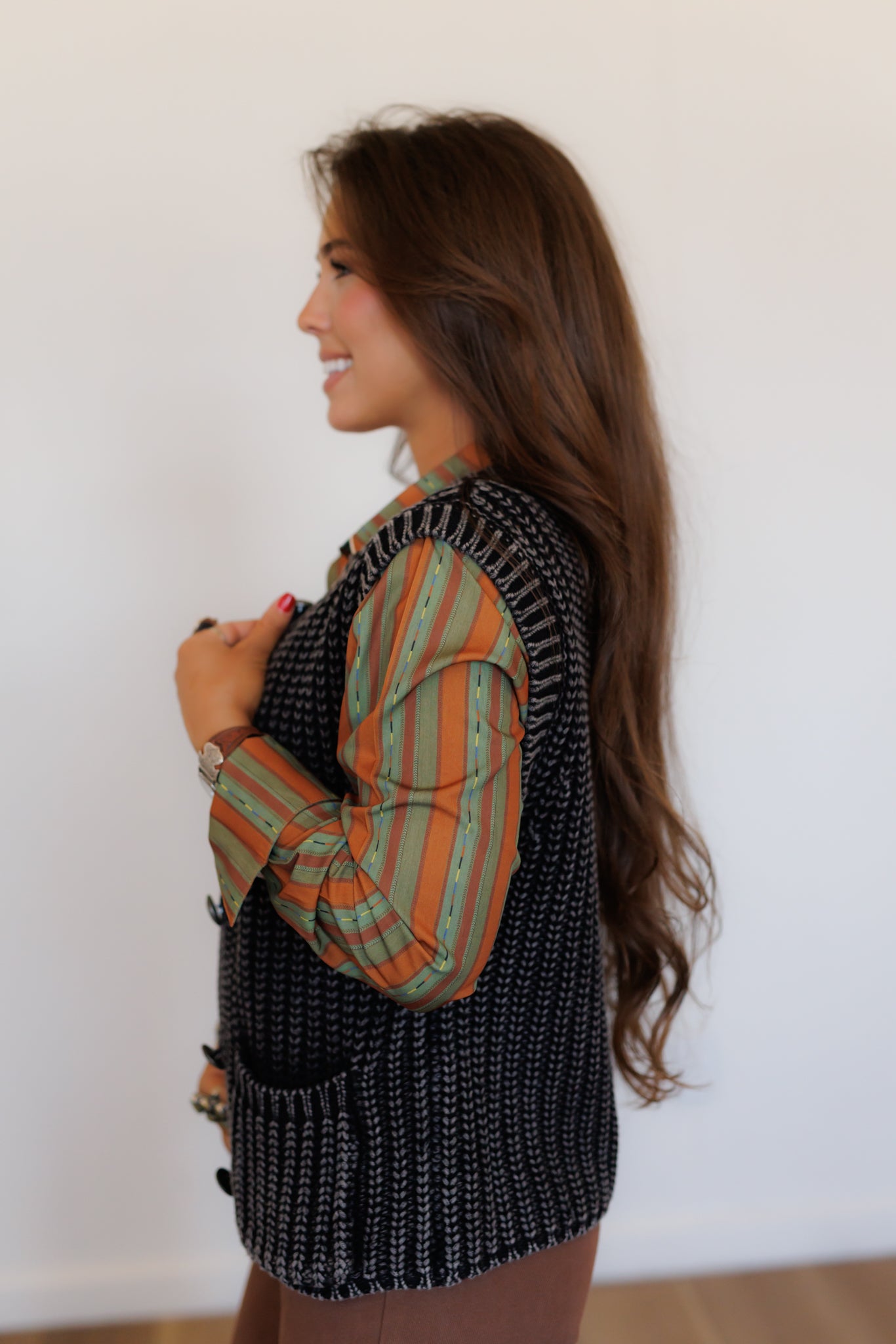 Vest, Black Corded Concho HH2604(Pack OF 7)