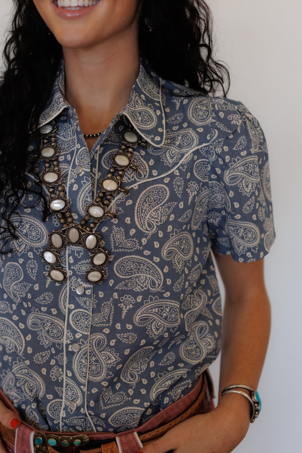 Pearl Snap, Blue Bandana HH2705 (Pack OF 7)