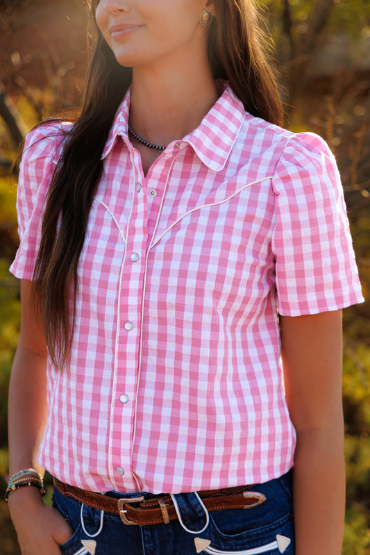 Pearl Snap, PInk Gingham HH2705(Pack of 7)
