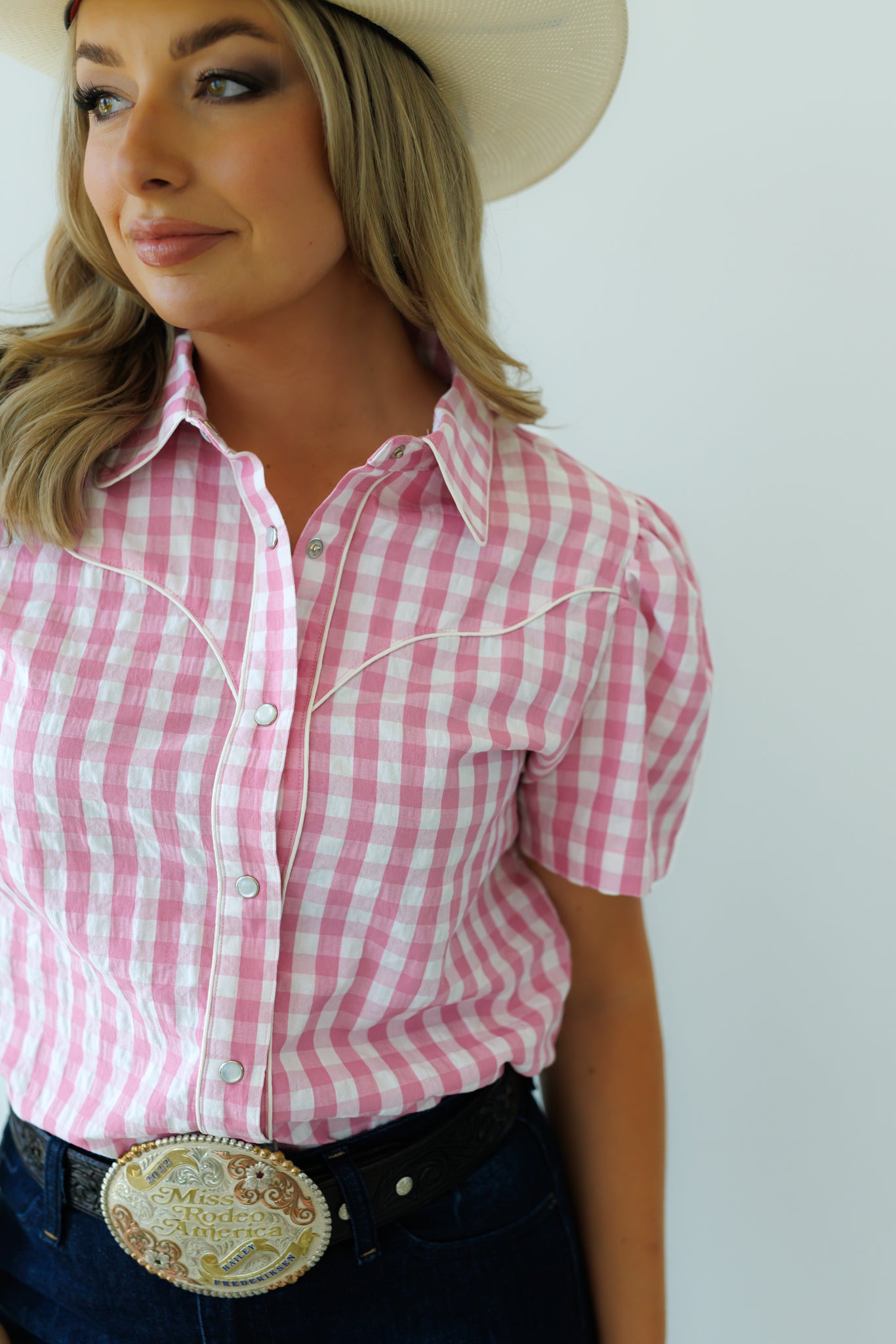 Pearl Snap, PInk Gingham HH2705(Pack of 7)