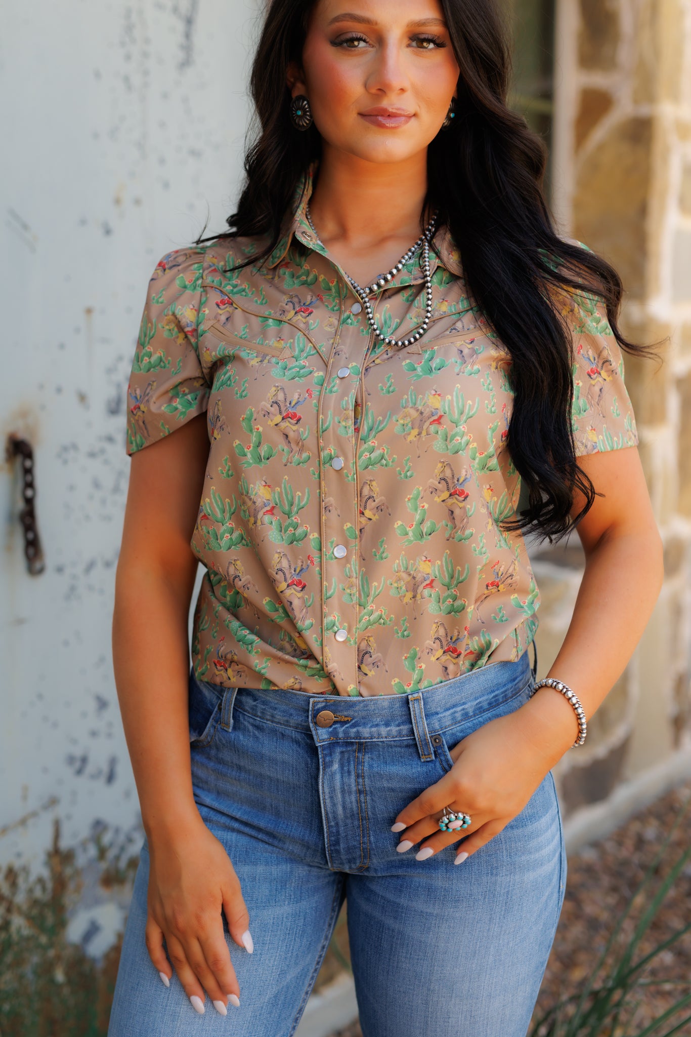 Pearl Snap, Retro Cactus SS HH2707 (Pack OF 7)