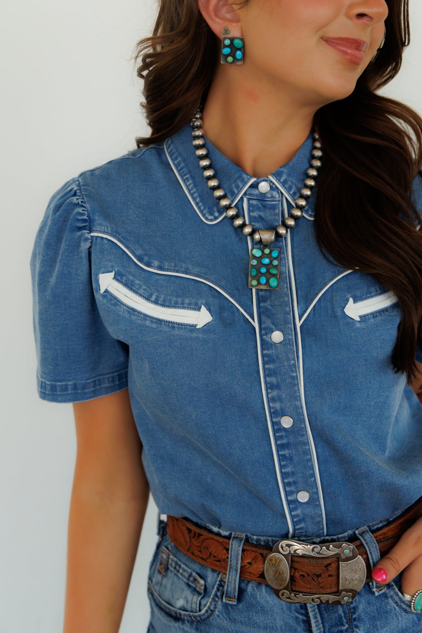 Pearl Snap, Denim SS HH2707 (Pack of 7)