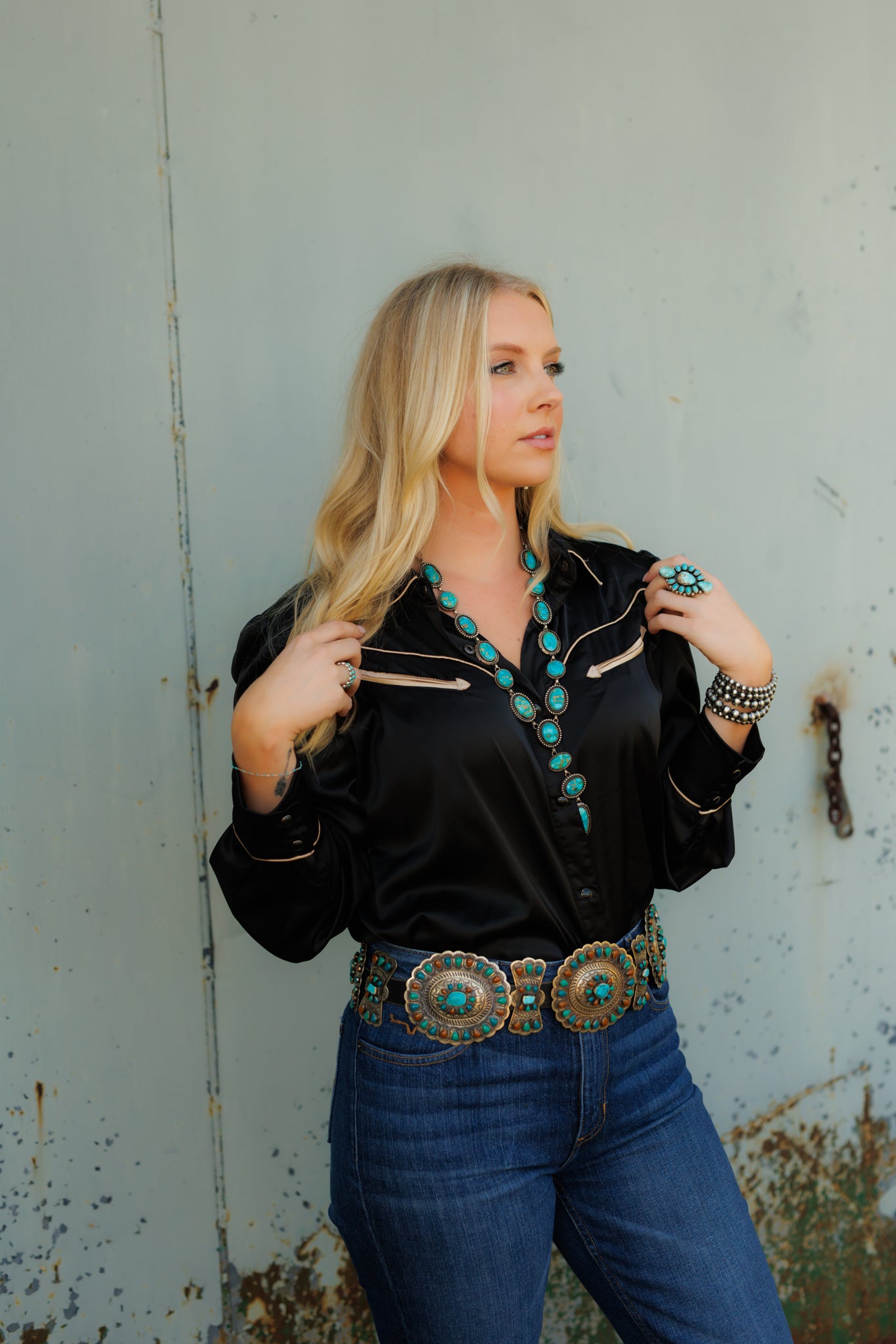 Pearl Snap, Black Satin LS HH2708(Pack OF 7)