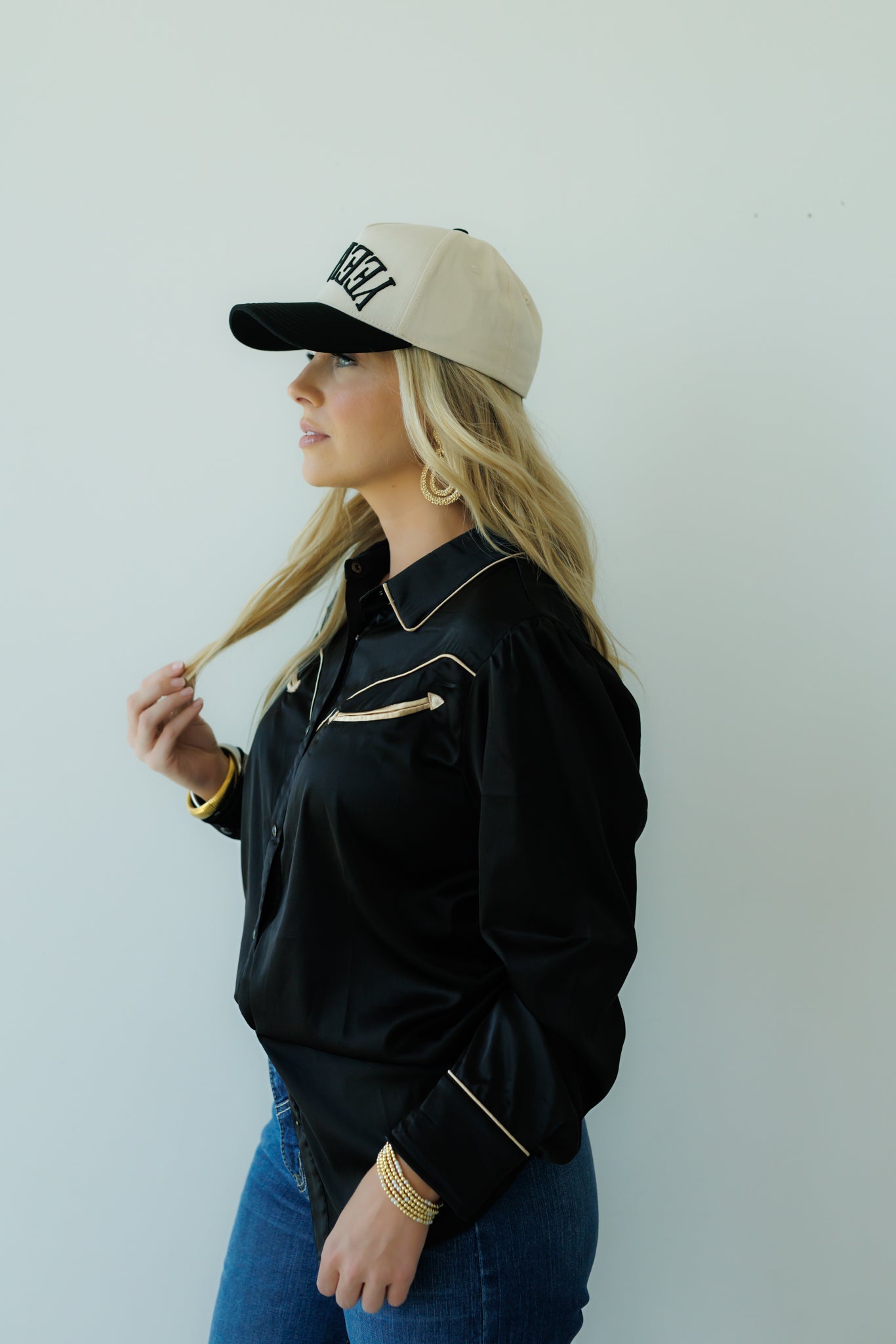 Pearl Snap, Black Satin LS HH2708(Pack OF 7)