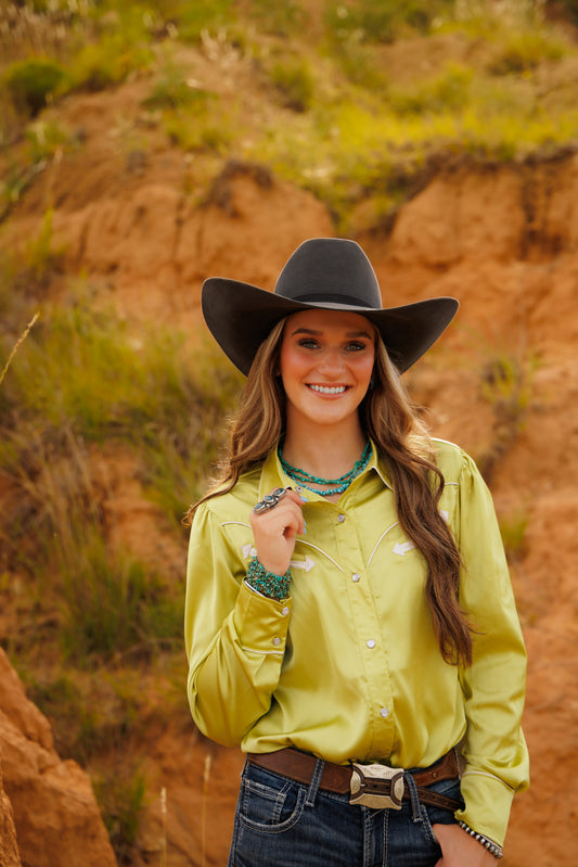 Pearl Snap, Lime Satin LS HH2708(Pack OF 7)