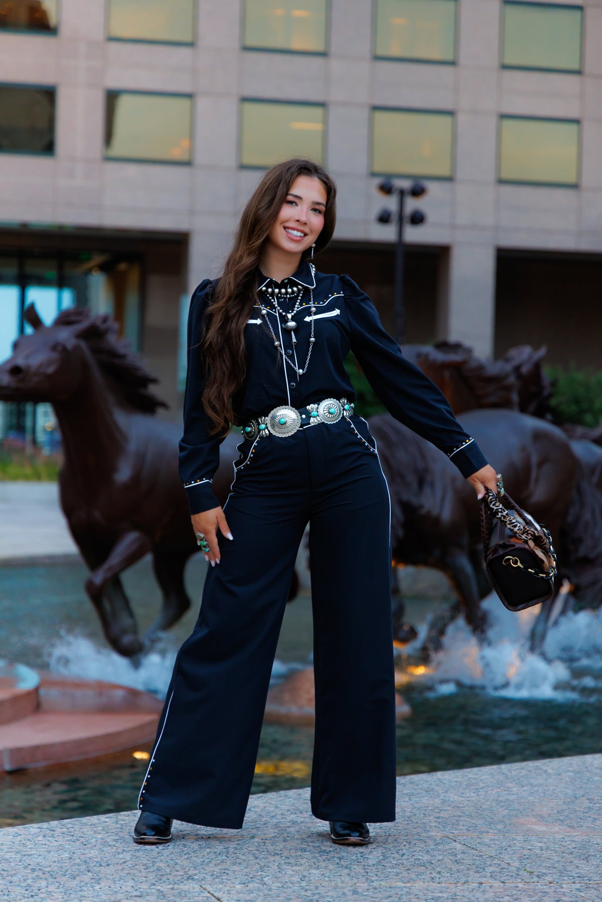 Pant, Black Studded HH221 (Pack OF 7)
