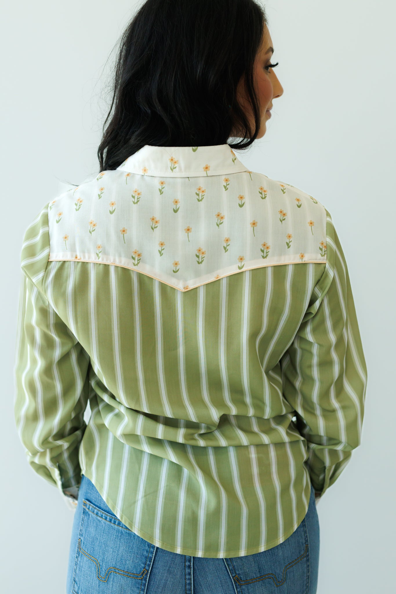 Pearl Snap, Olive Stripe HH2709 (Pack OF 7)