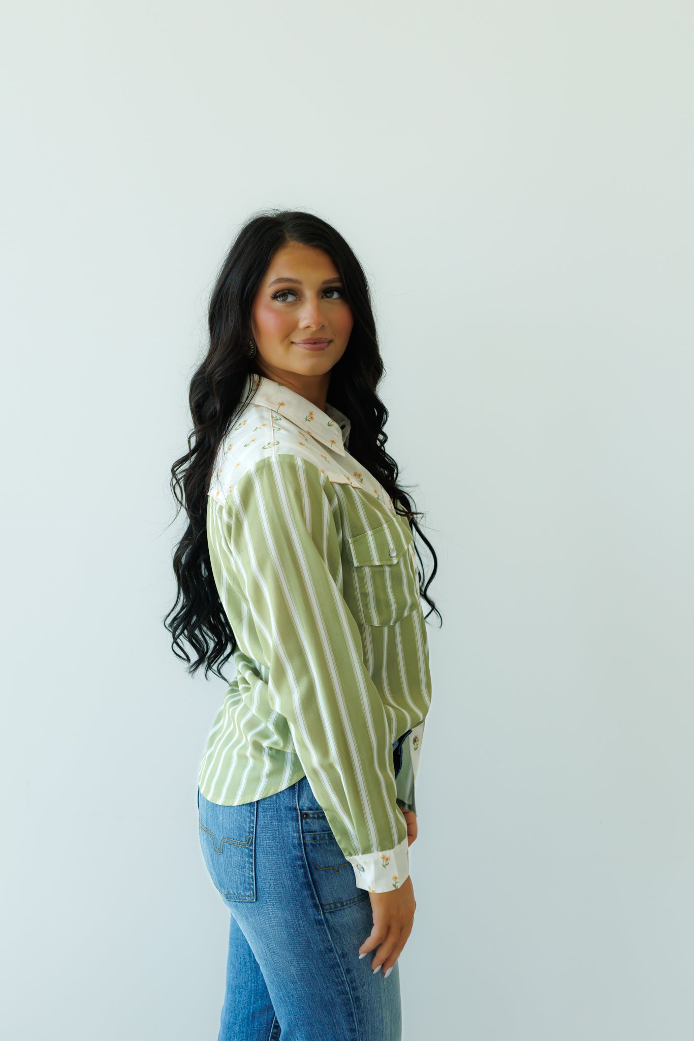 Pearl Snap, Olive Stripe HH2709 (Pack OF 7)