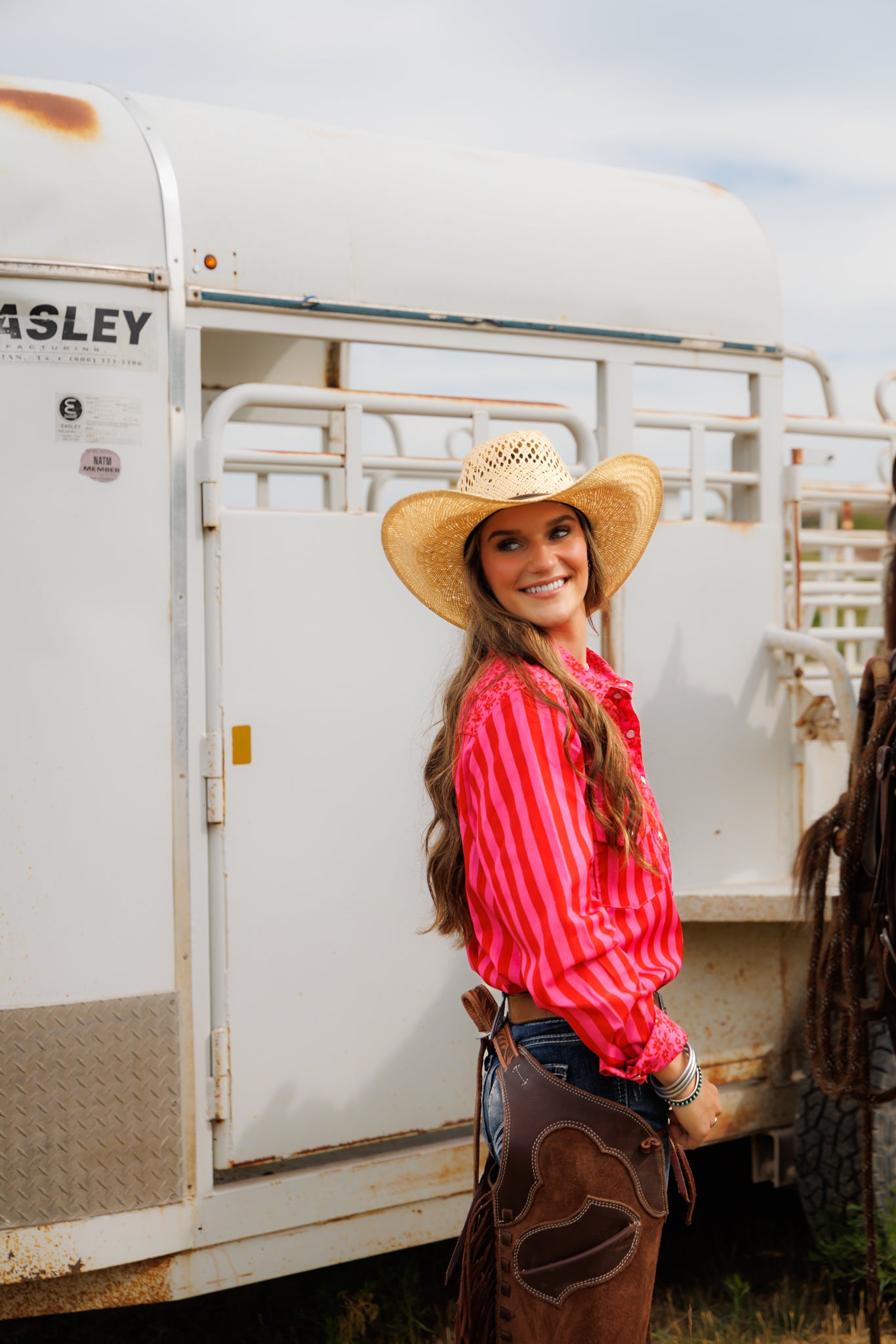 Pearl Snap, Red/Pink Floral Stripe HH2709(Pack of 7)