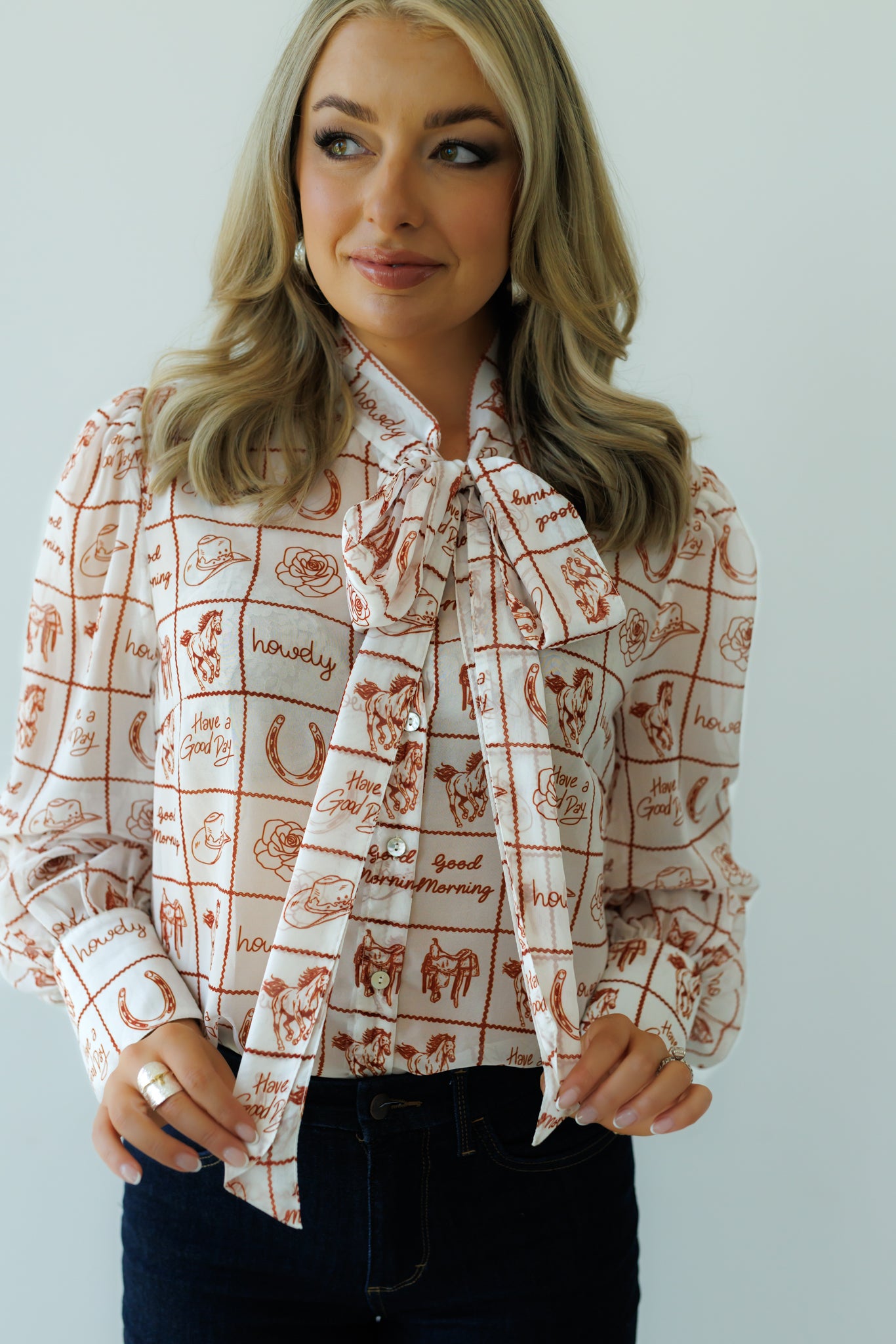 Tie Top, Howdy Check HH2712 (PacK OF 7)