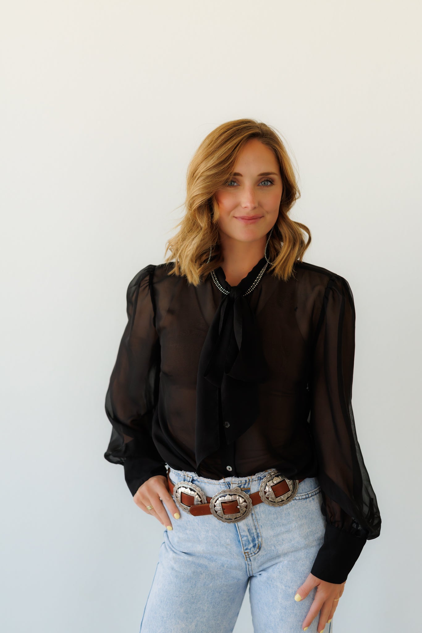 Tie Top, Solid Black HH2712 (Pack OF 7)