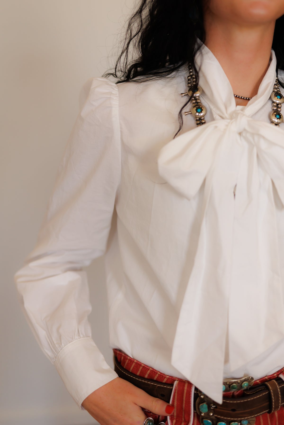 Pearl Snap, LS PS Tie Top White HH2714(PACK OF 7)