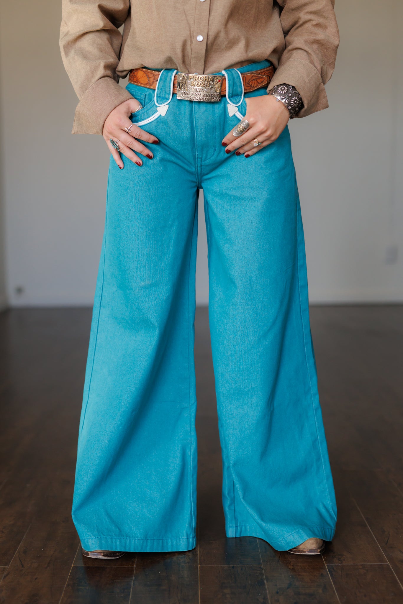 Pants, Turquoise Smiley Wide Leg HH8900 (Pack OF 7)