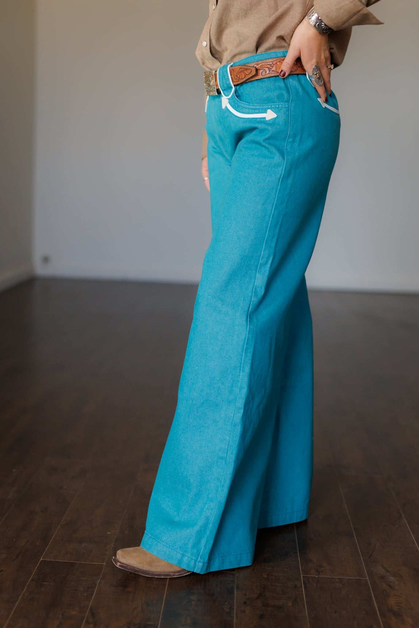 Pants, Turquoise Smiley Wide Leg HH8900 (Pack OF 7)