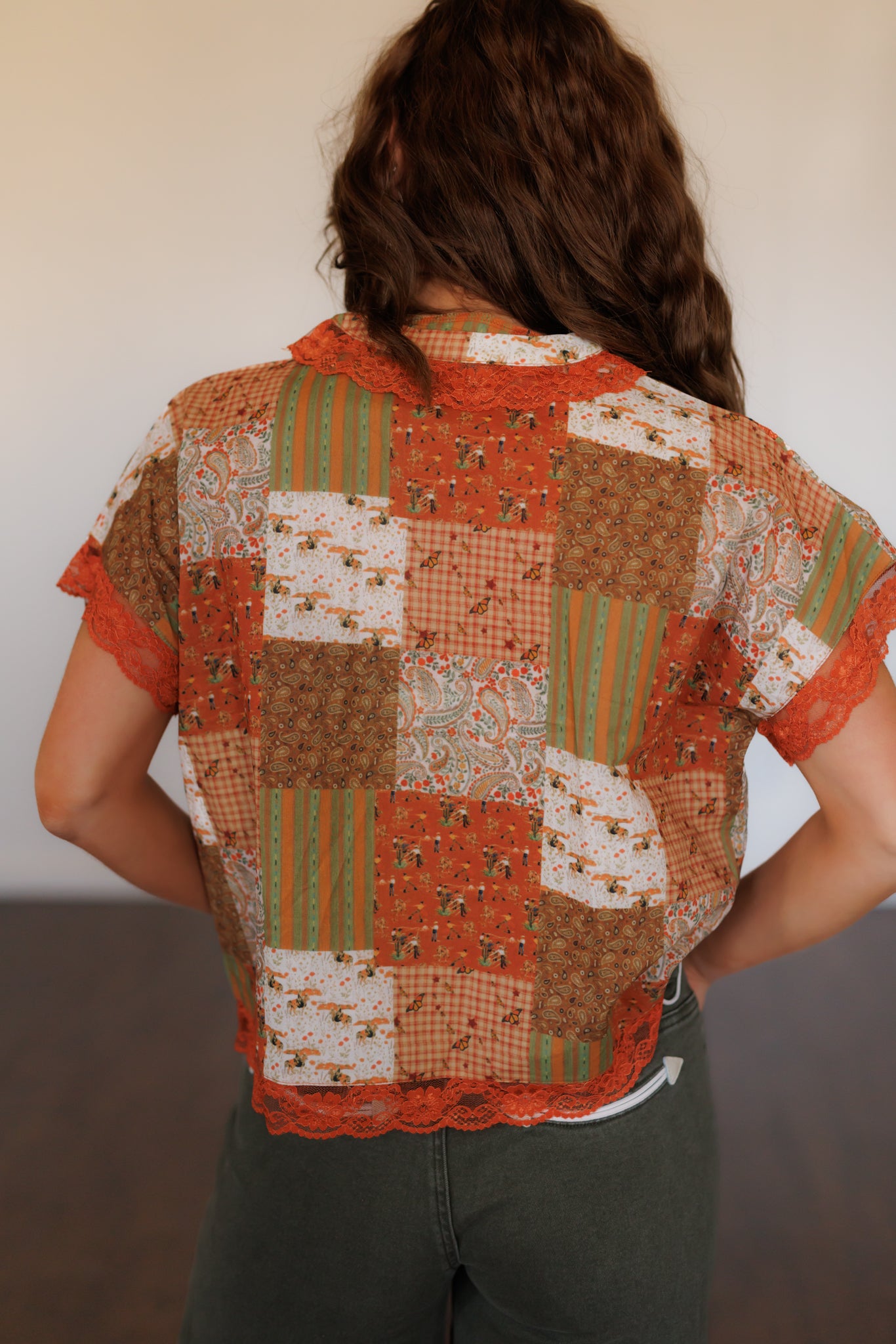 Top, Copper Canyon Patchwork Lace Top HH2760 (PACK of 7)