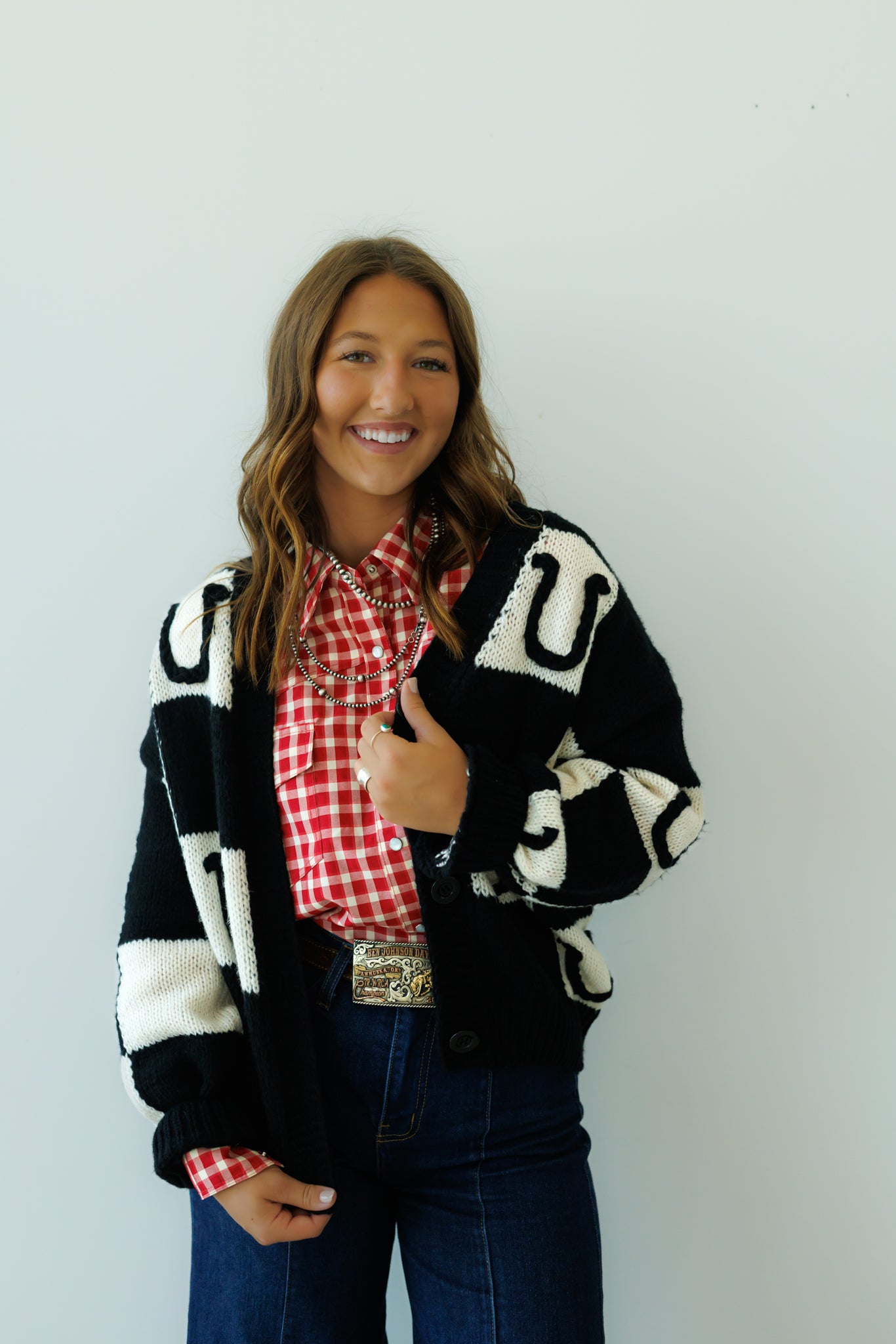 Cardigan, Black Horseshoe HH2864 (Pack OF 7)