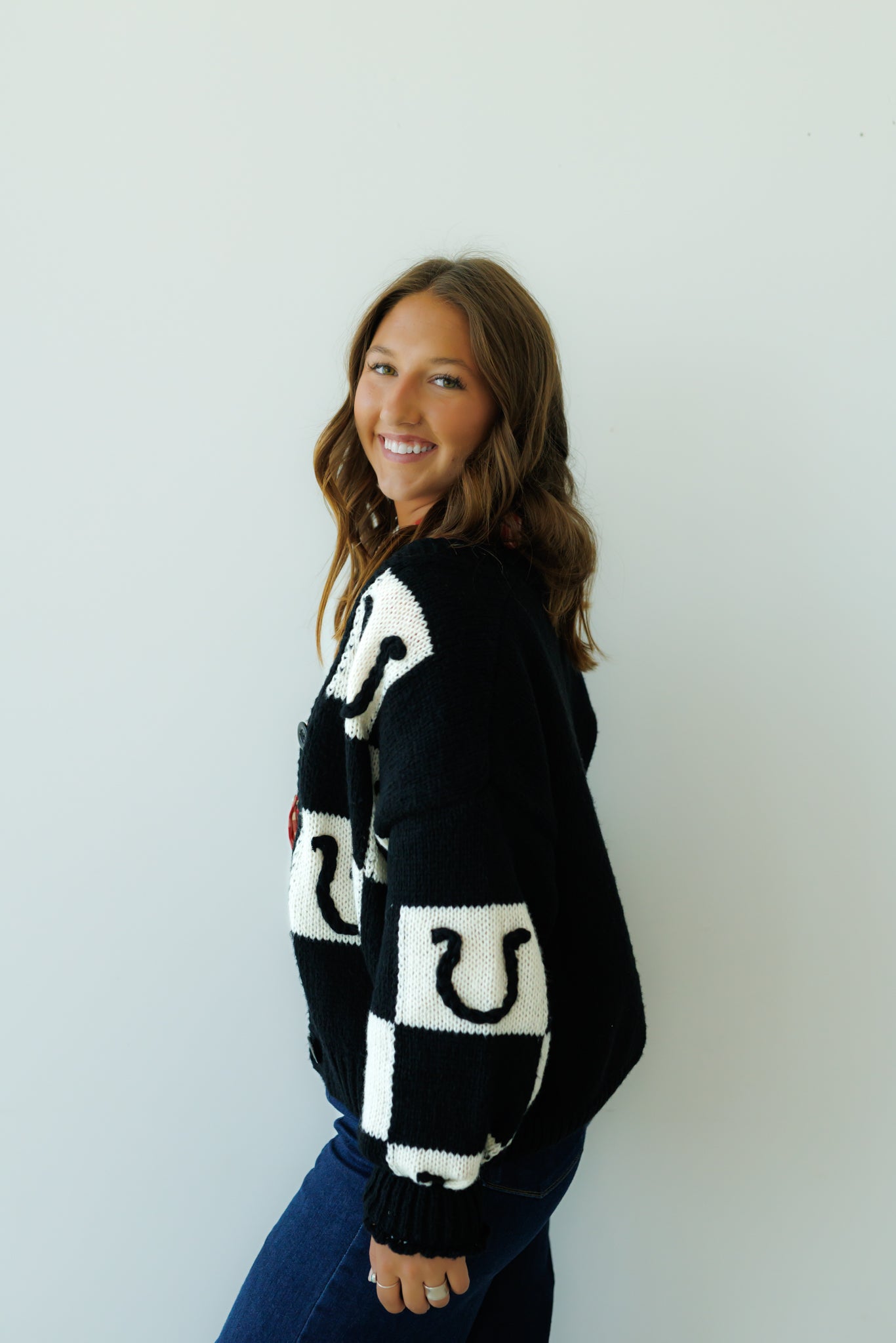 Cardigan, Black Horseshoe HH2864 (Pack OF 7)