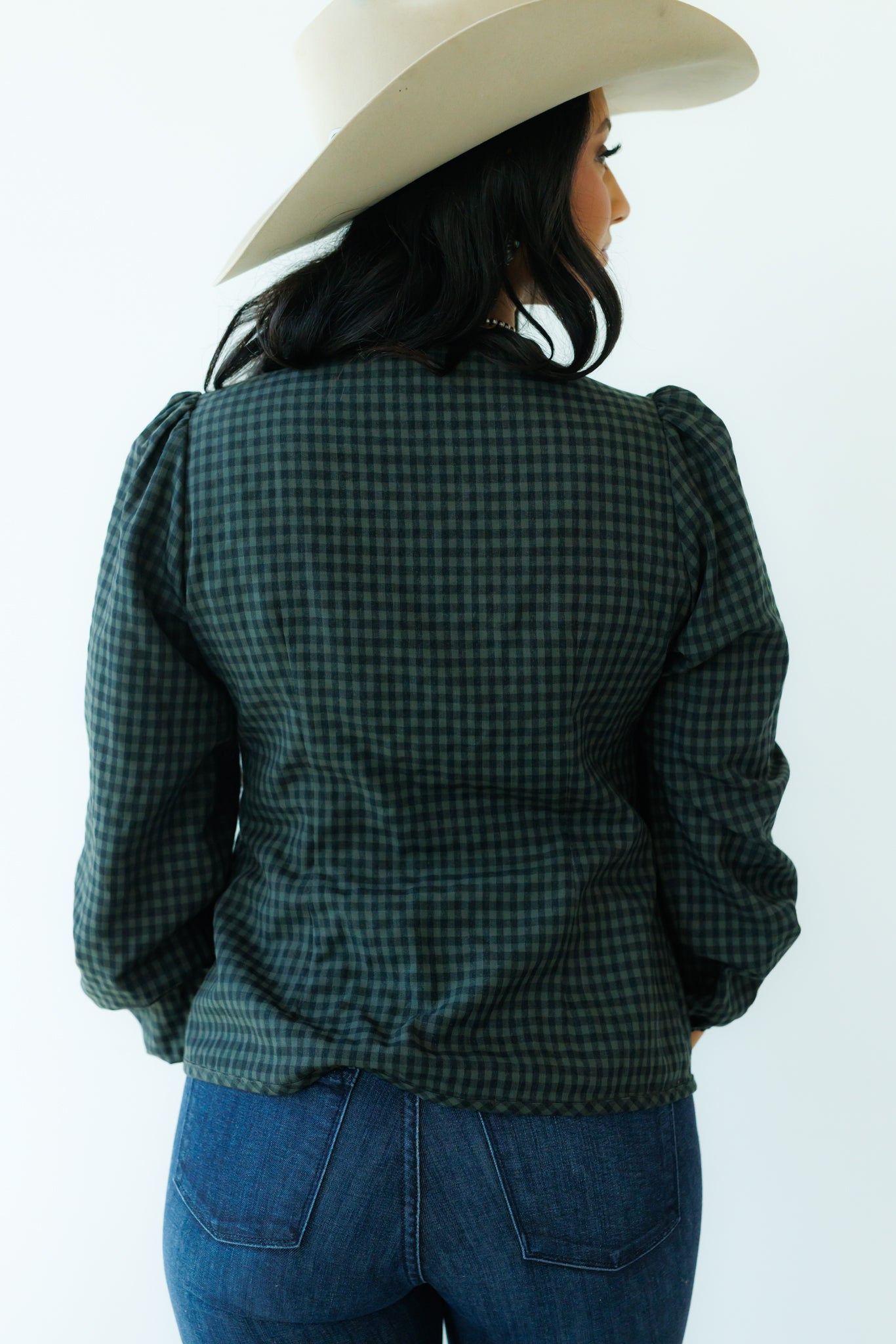 Tie Top, Black/Grey Gingham HH828(Pack of 7)