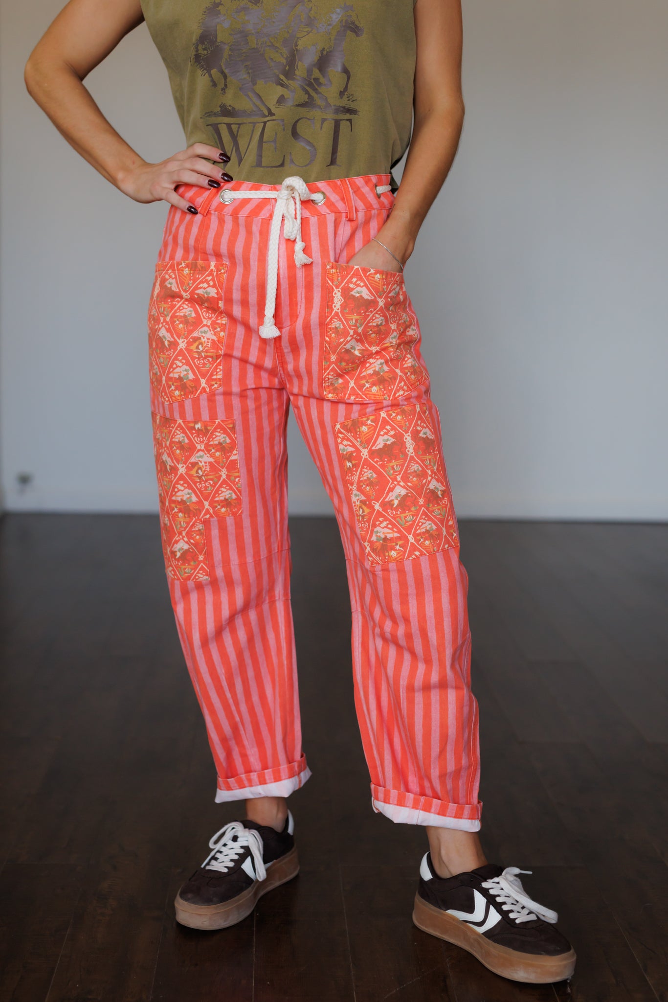 Pants, Red/Pink Drawstring Barrel HH8811PACK OF 7)