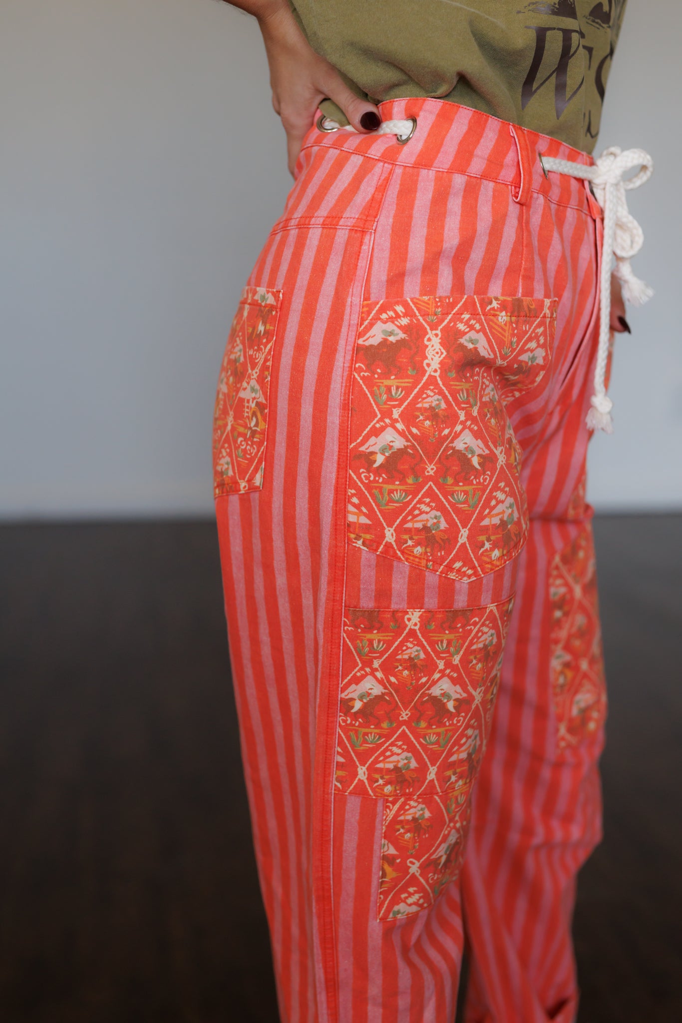 Pants, Red/Pink Drawstring Barrel HH8811PACK OF 7)