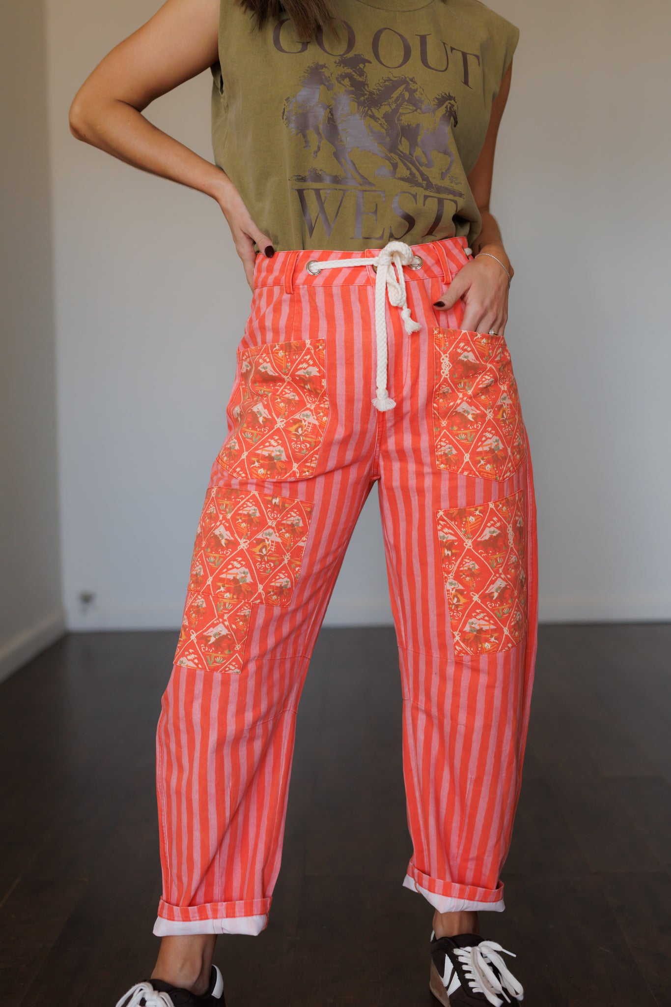 Pants, Red/Pink Drawstring Barrel HH8811PACK OF 7)