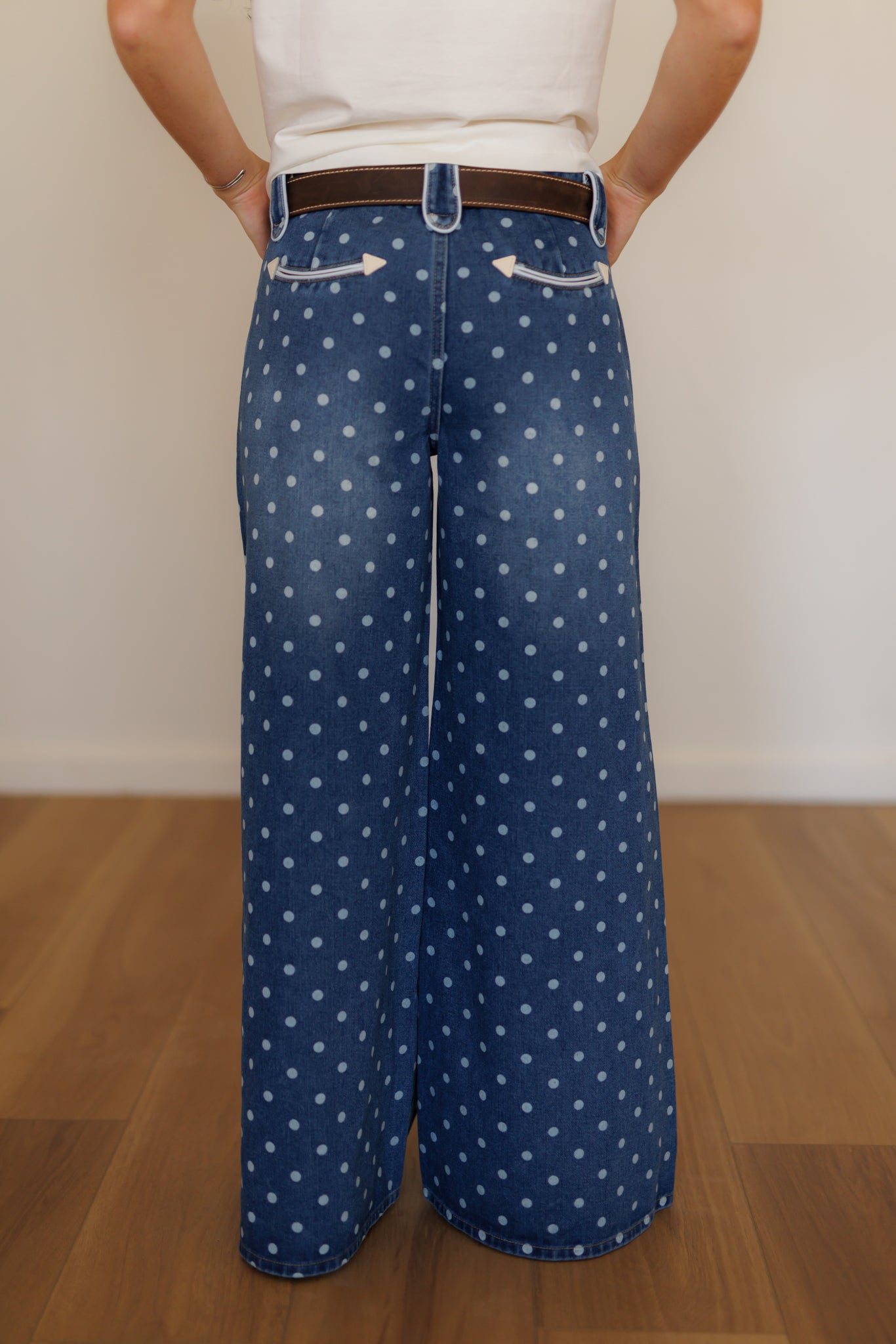 Pants, Denim Polka Dot Wide Leg HH8900 (Pack OF 7)