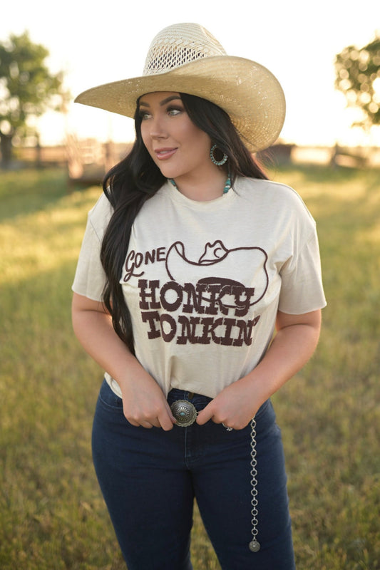 HH1412 GONE HONKY TONKIN IVORY TSHIRT (Pack OF 7))