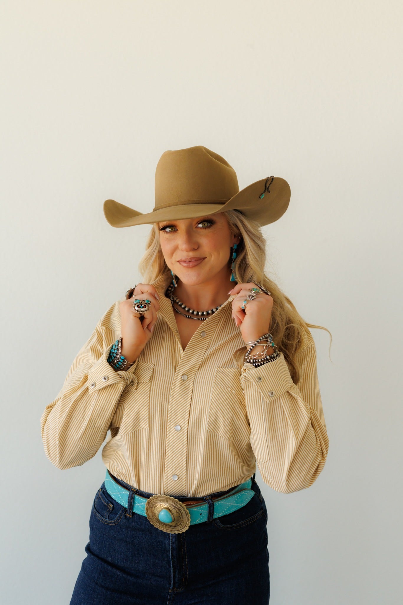 Pearl Snap, Tan Stripe HH19 (Pack OF 7)